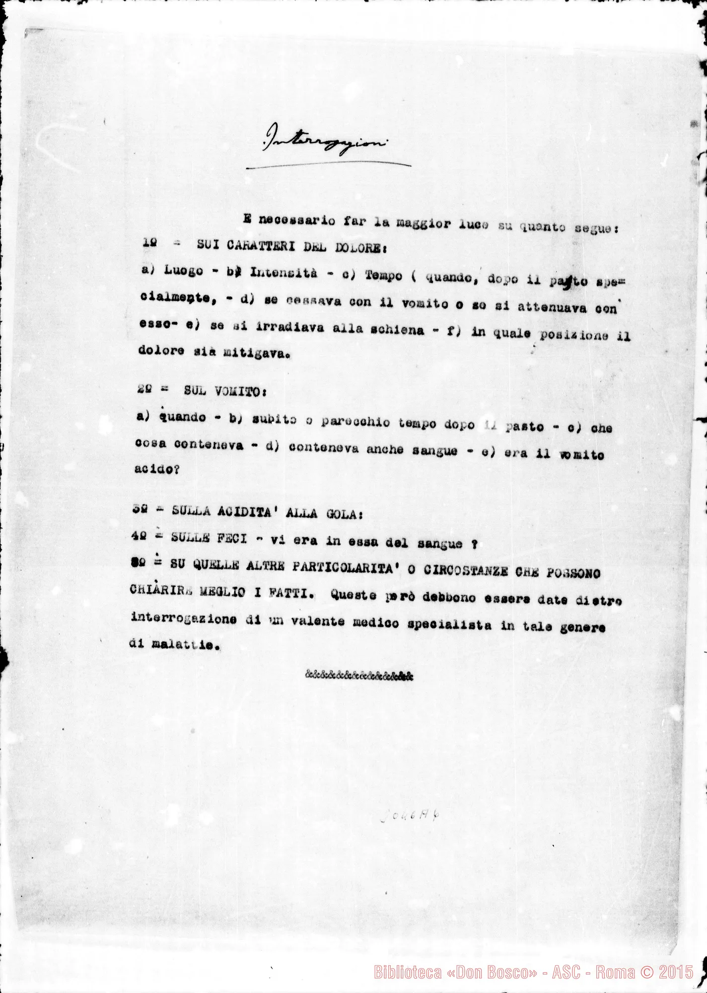 Fotogramma A 6 — Interrogazioni