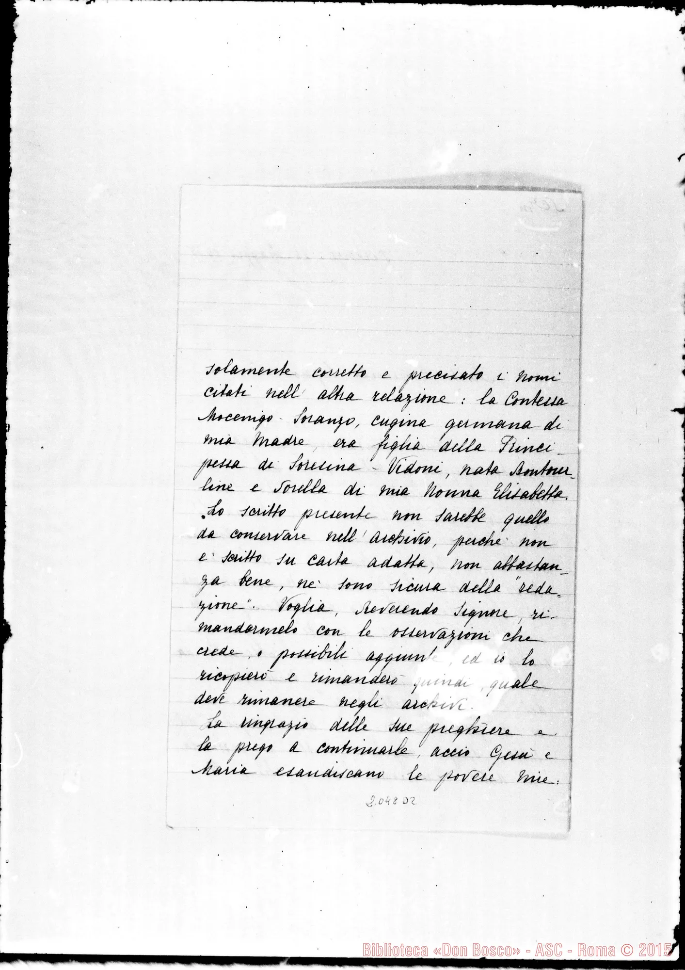Fotogramma D 2 — «Vorrà scusarmi se oggi…»