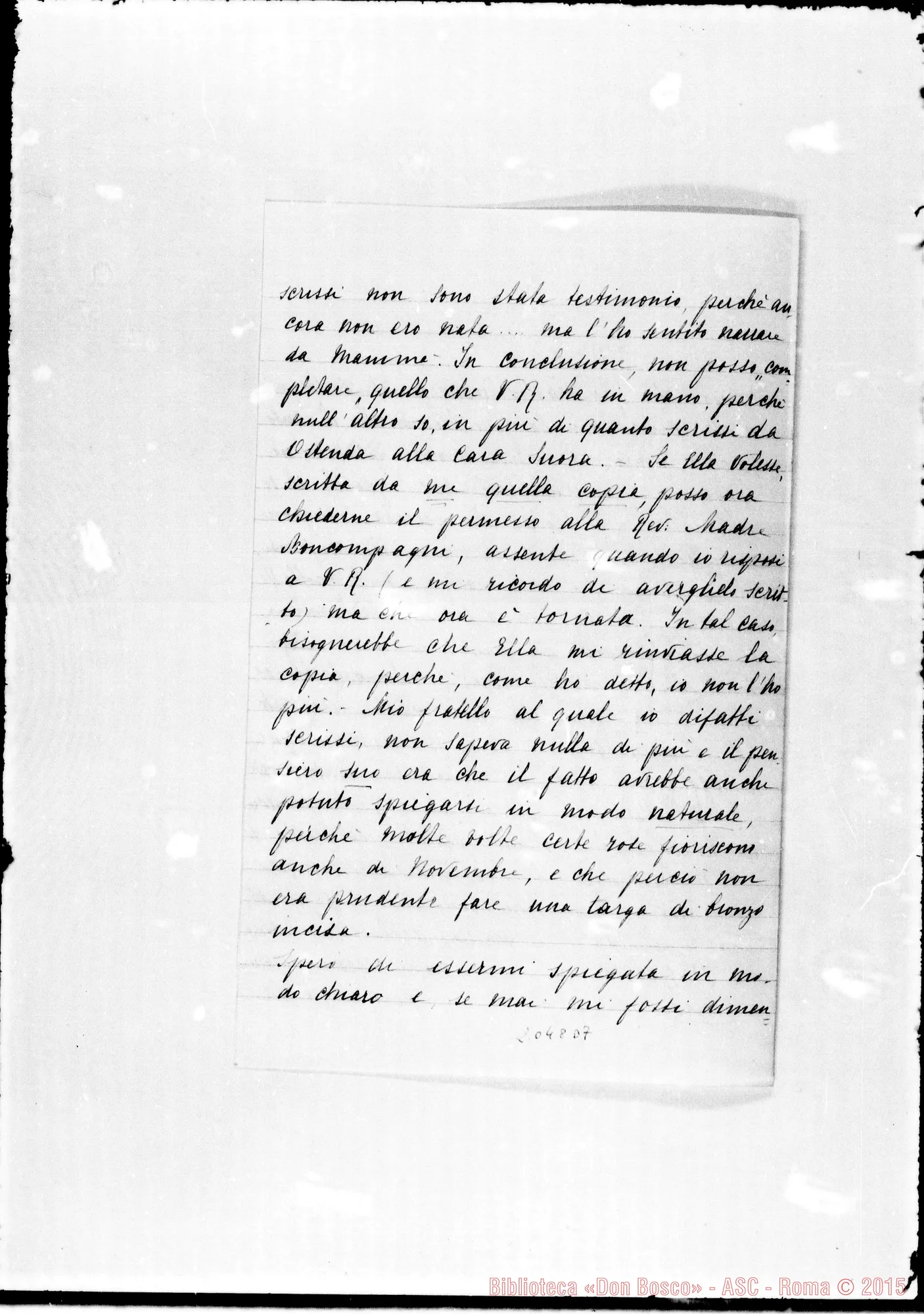 Fotogramma D 7 — «Ricevo oggi stesso la sua…»