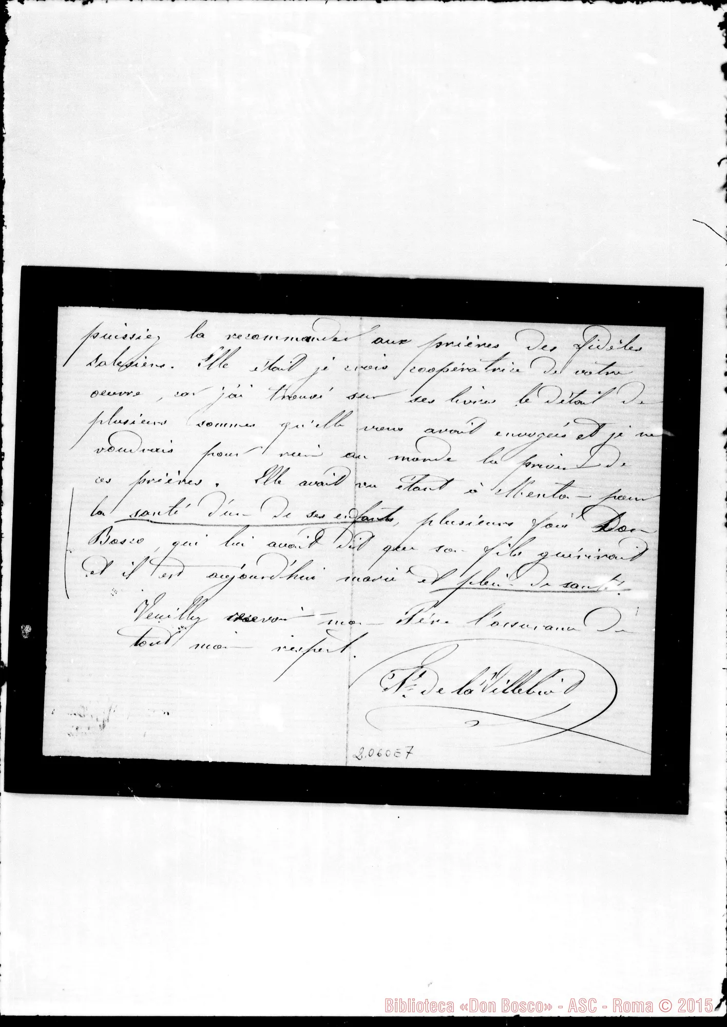 Fotogramma E 7 — Villebiot: Lettera