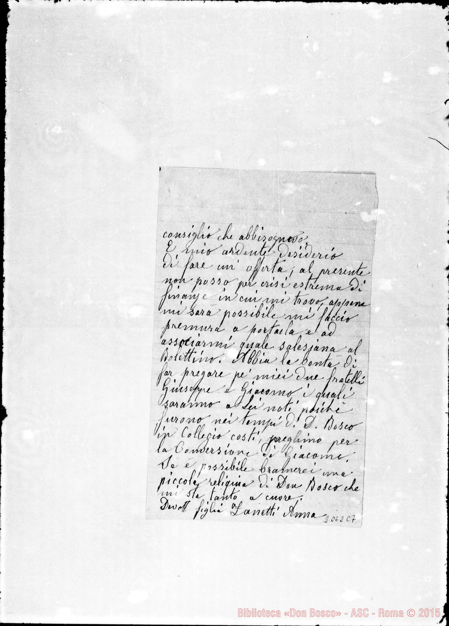 Fotogramma C 7 — Zanetti Anna: Relazione
