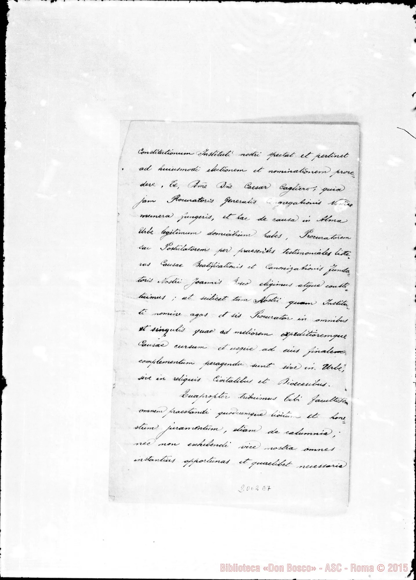 Fotogramma E 7 — Cesare Cagliero. Copia di lettera
