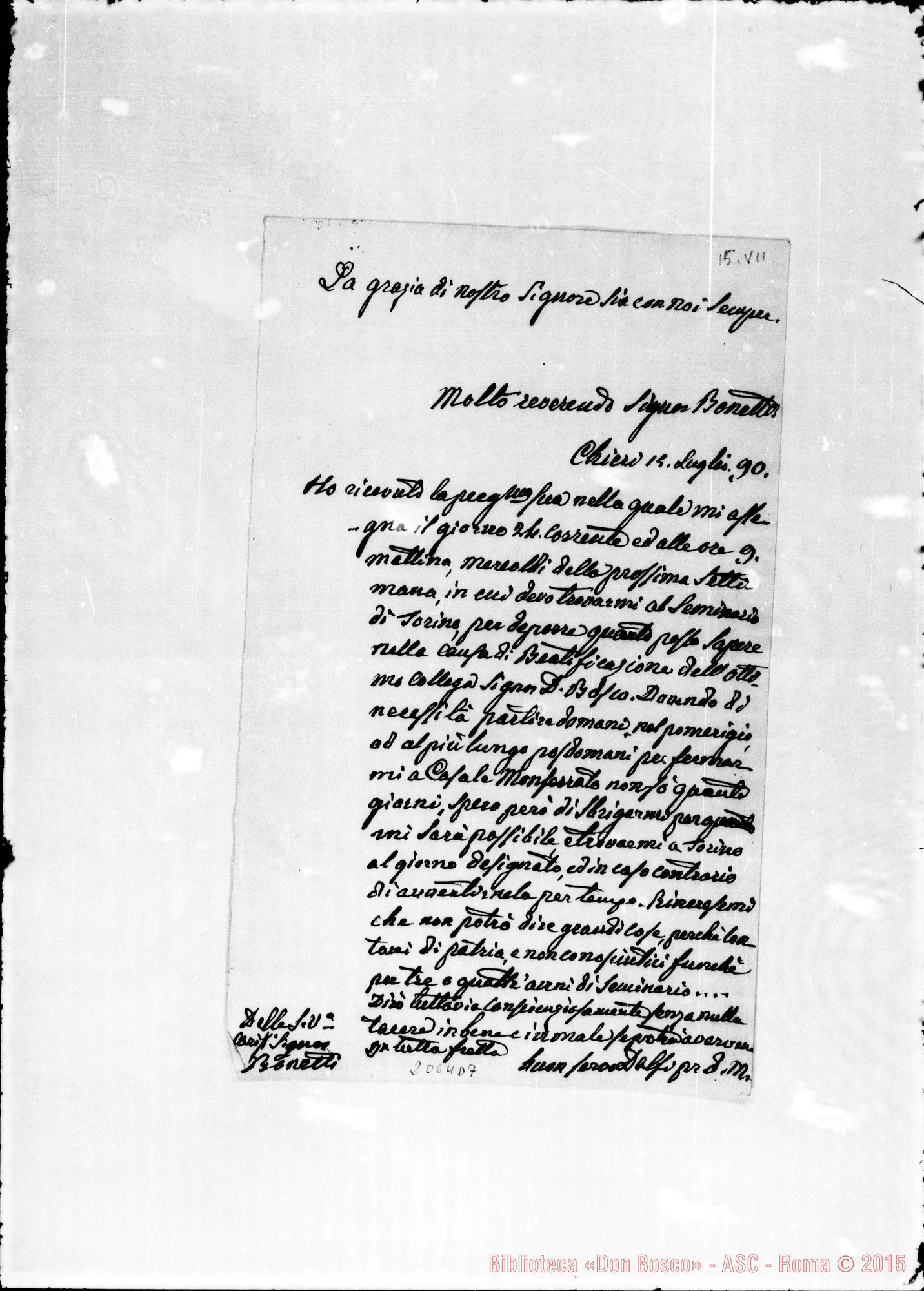 Fotogramma D 7 — AD. Bonetti, lettera