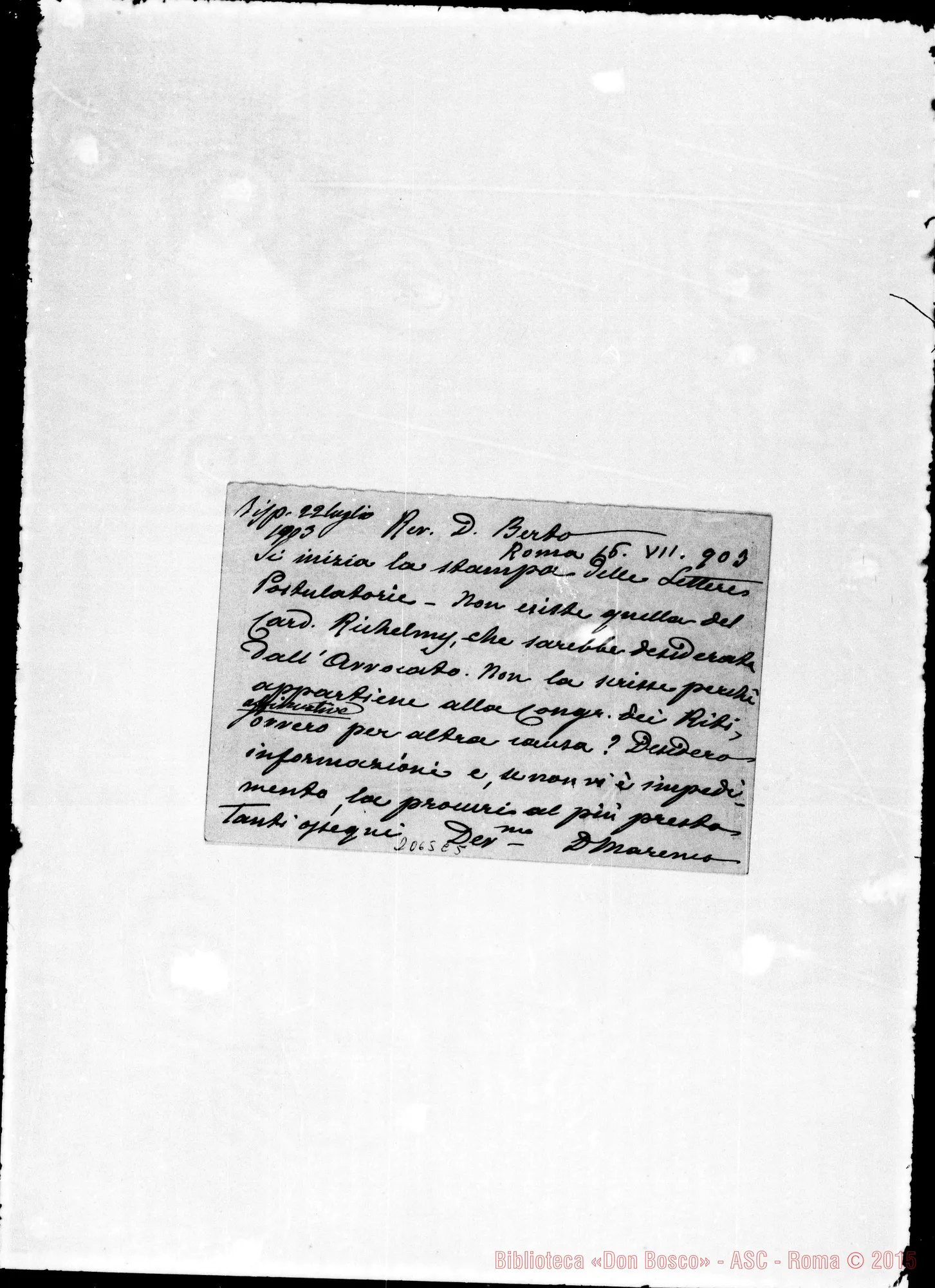 Fotogramma C 5 — Marenco-D. Berto. Cartolina