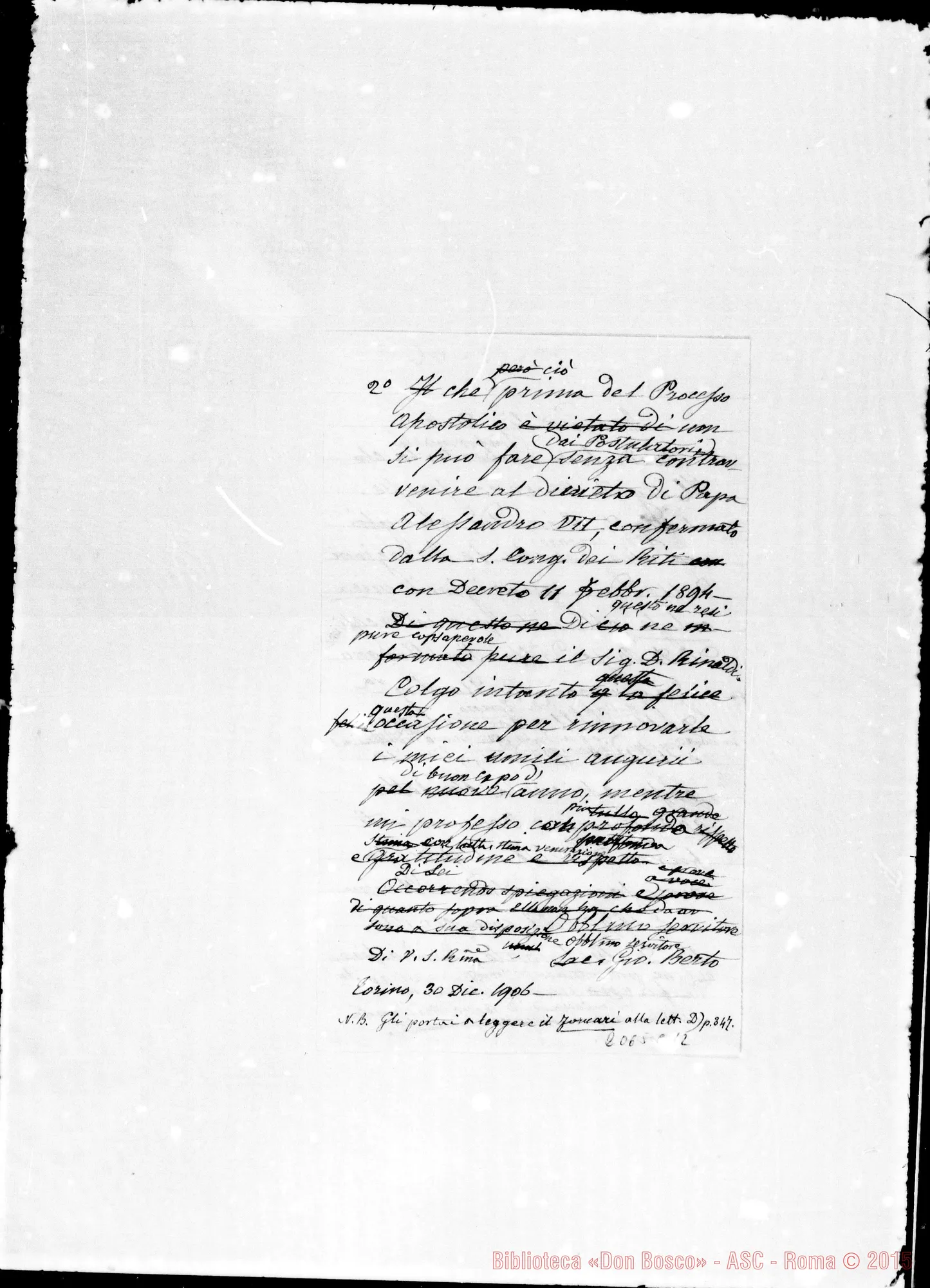 Fotogramma C 12 — D. Berto-D. Rua. Minuta