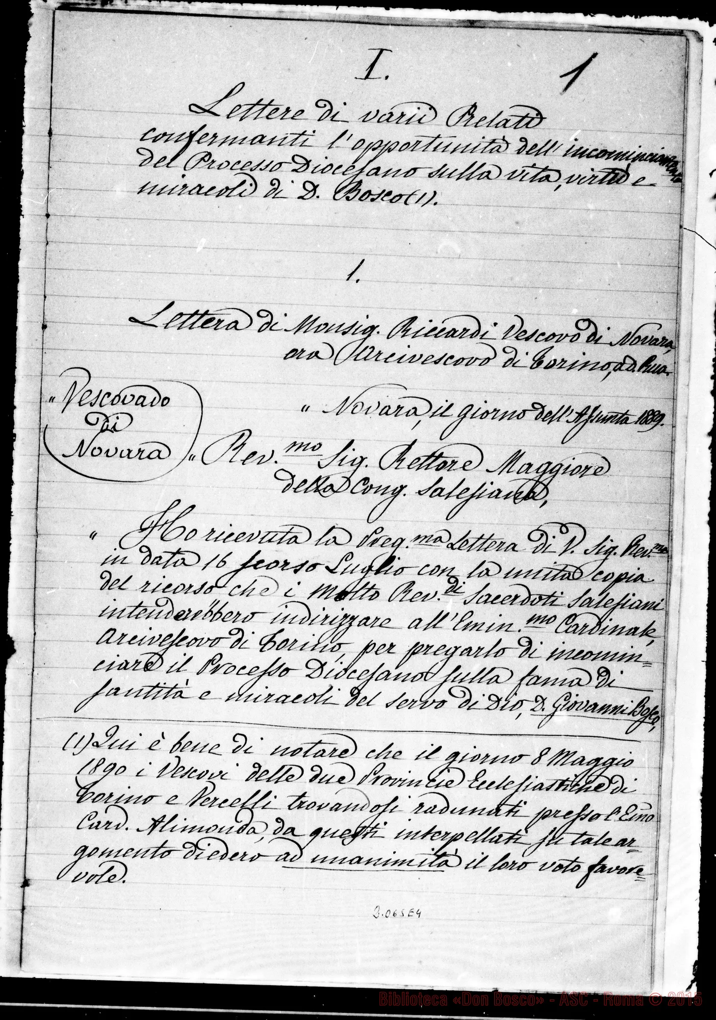 Fotogramma E 4 — Copia di alcuni documenti Preliminari per l’iniziamento del Processo…