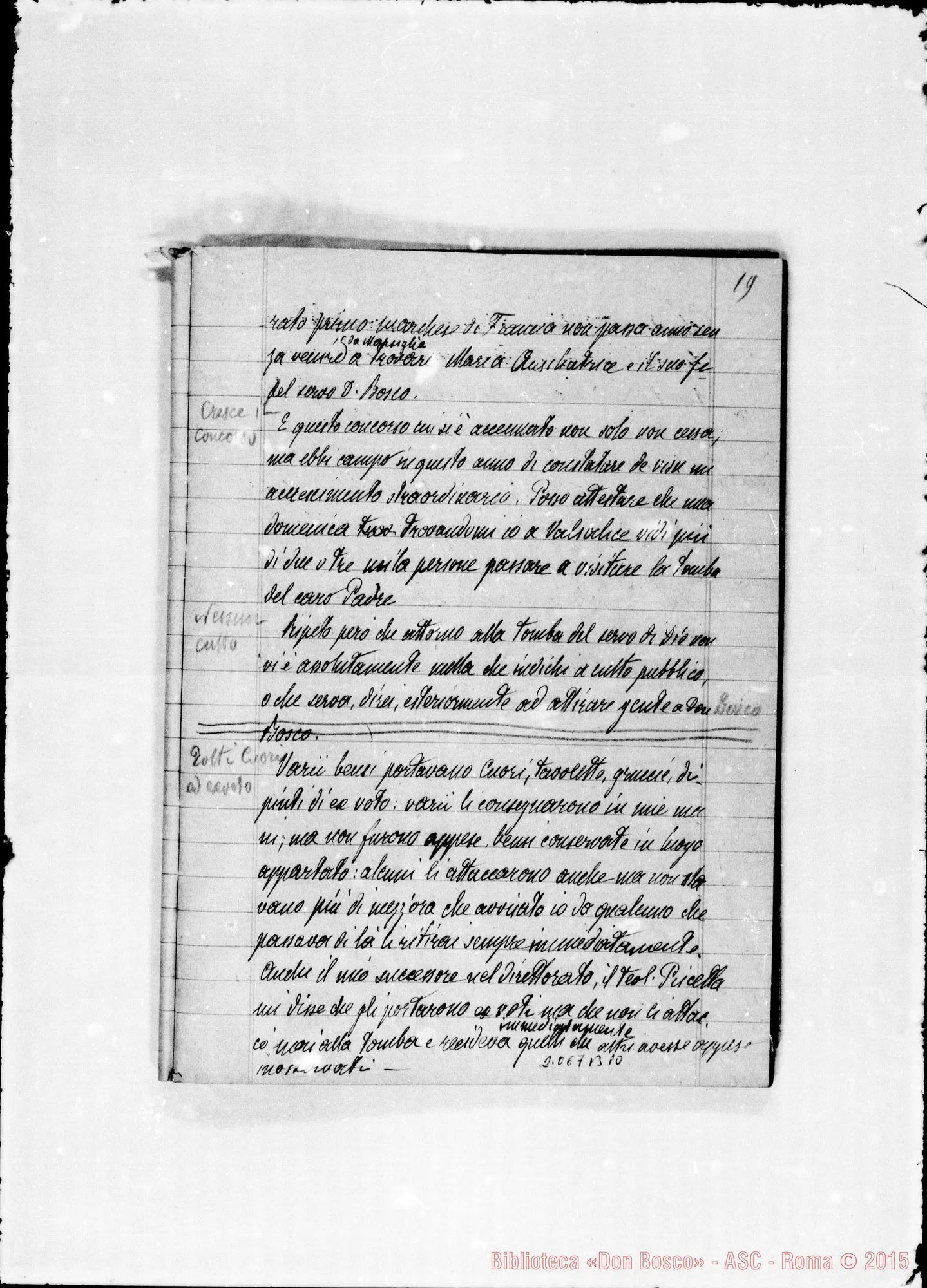 Fotogramma B 10 — Processo di non cultu: Quaderno ms. per deposizione