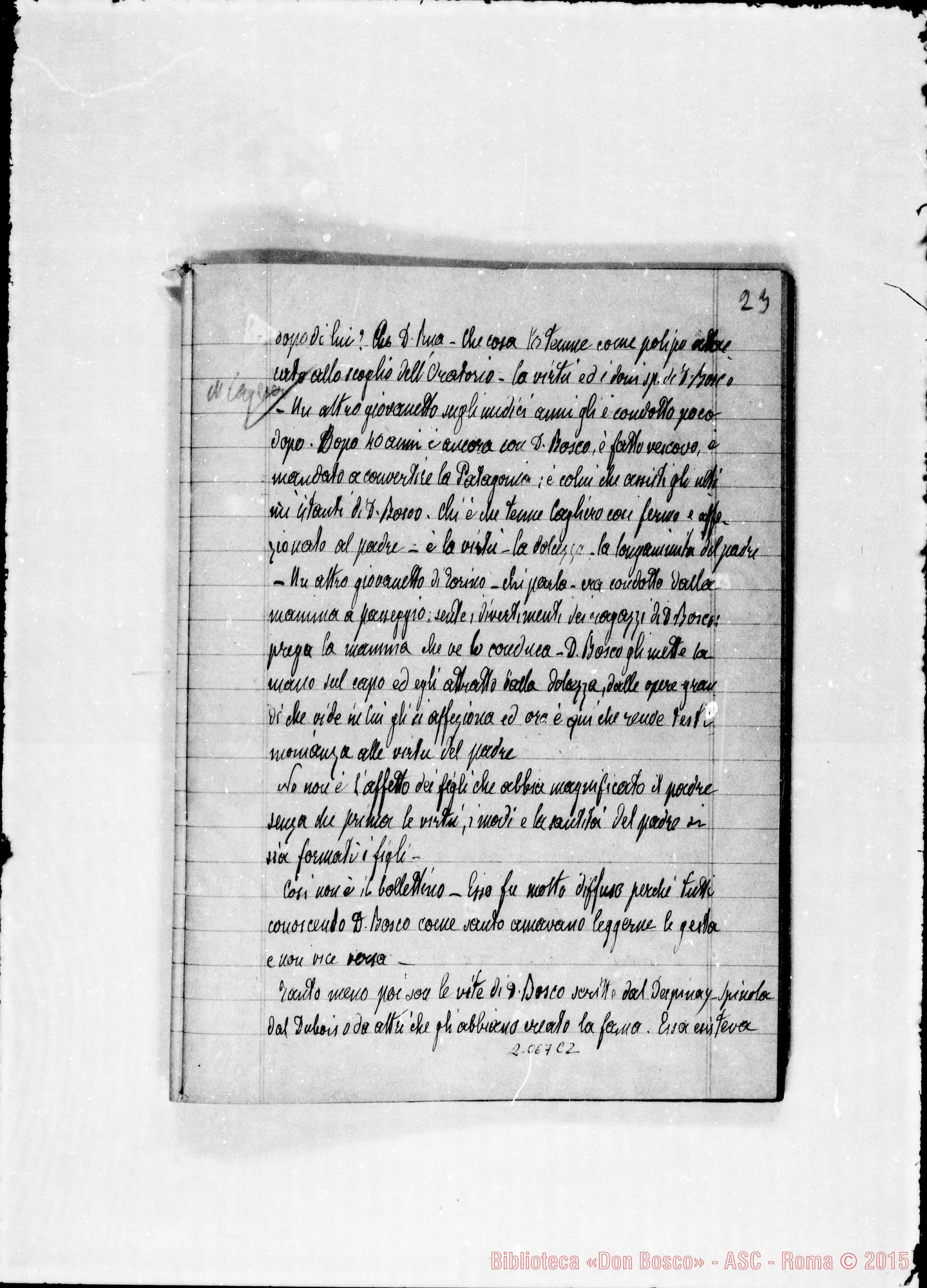 Fotogramma C 2 — Processo di non cultu: Quaderno ms. per deposizione