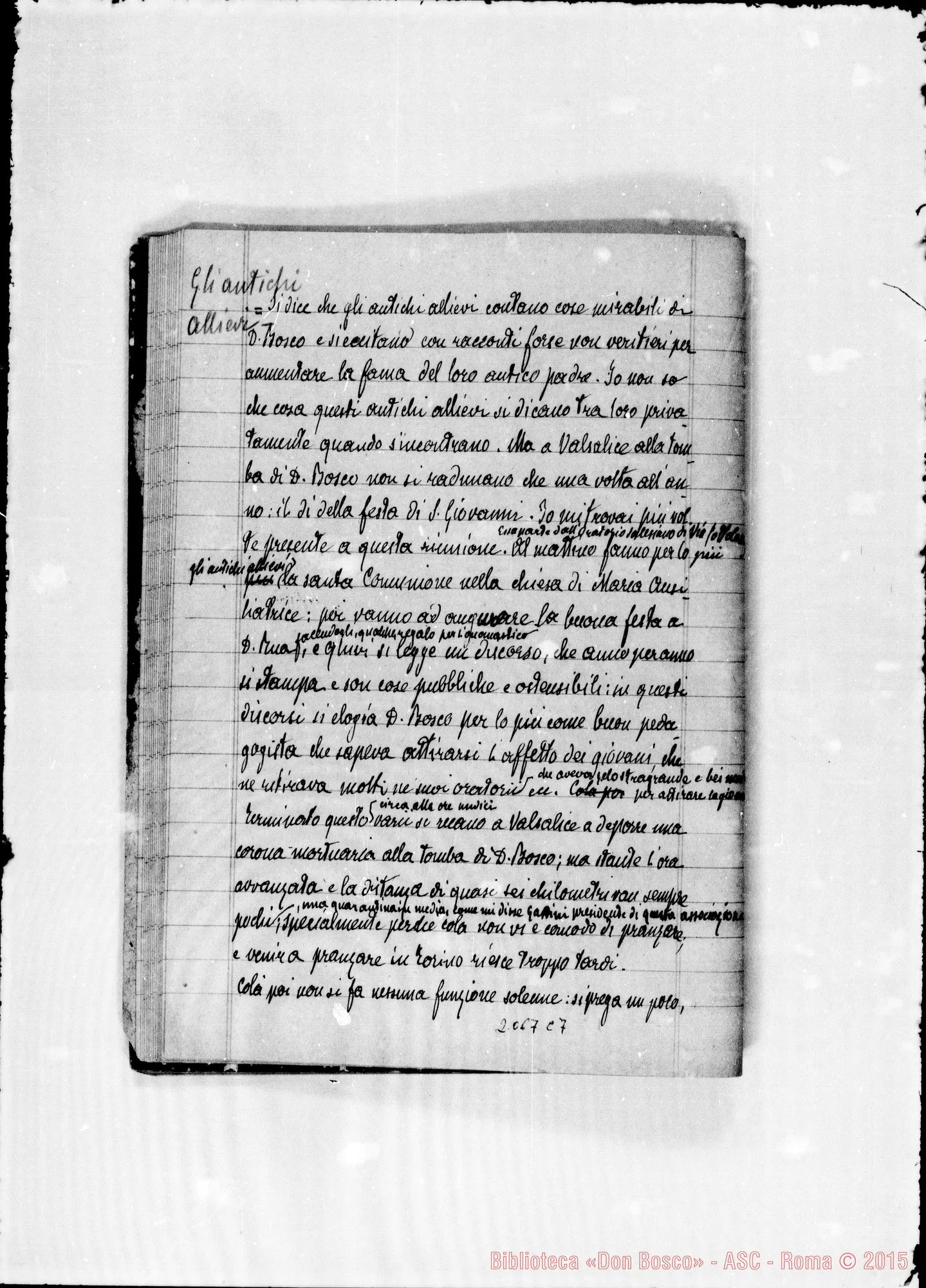 Fotogramma C 7 — Processo di non cultu: Quaderno ms. per deposizione
