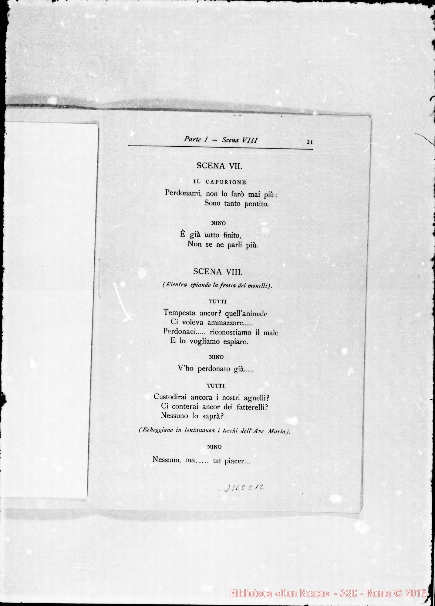 Fotogramma C 12 — «Don Bosco fanciullo». Bozzetto melodrammatico in due parti