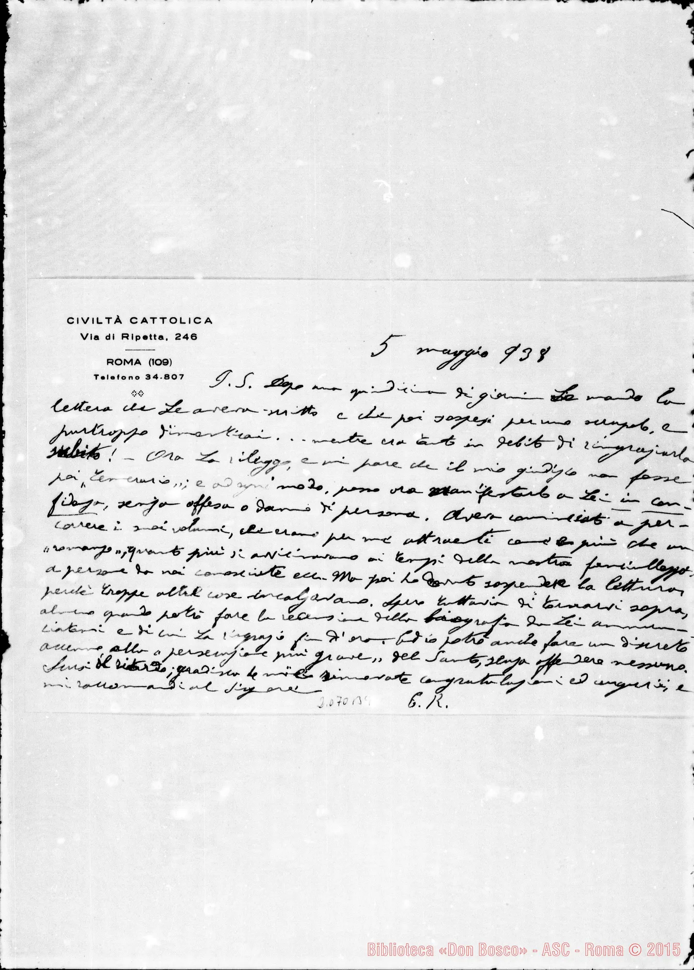 Fotogramma B 9 — Civiltà Cattolica (Enrico R.)-D. Ceria