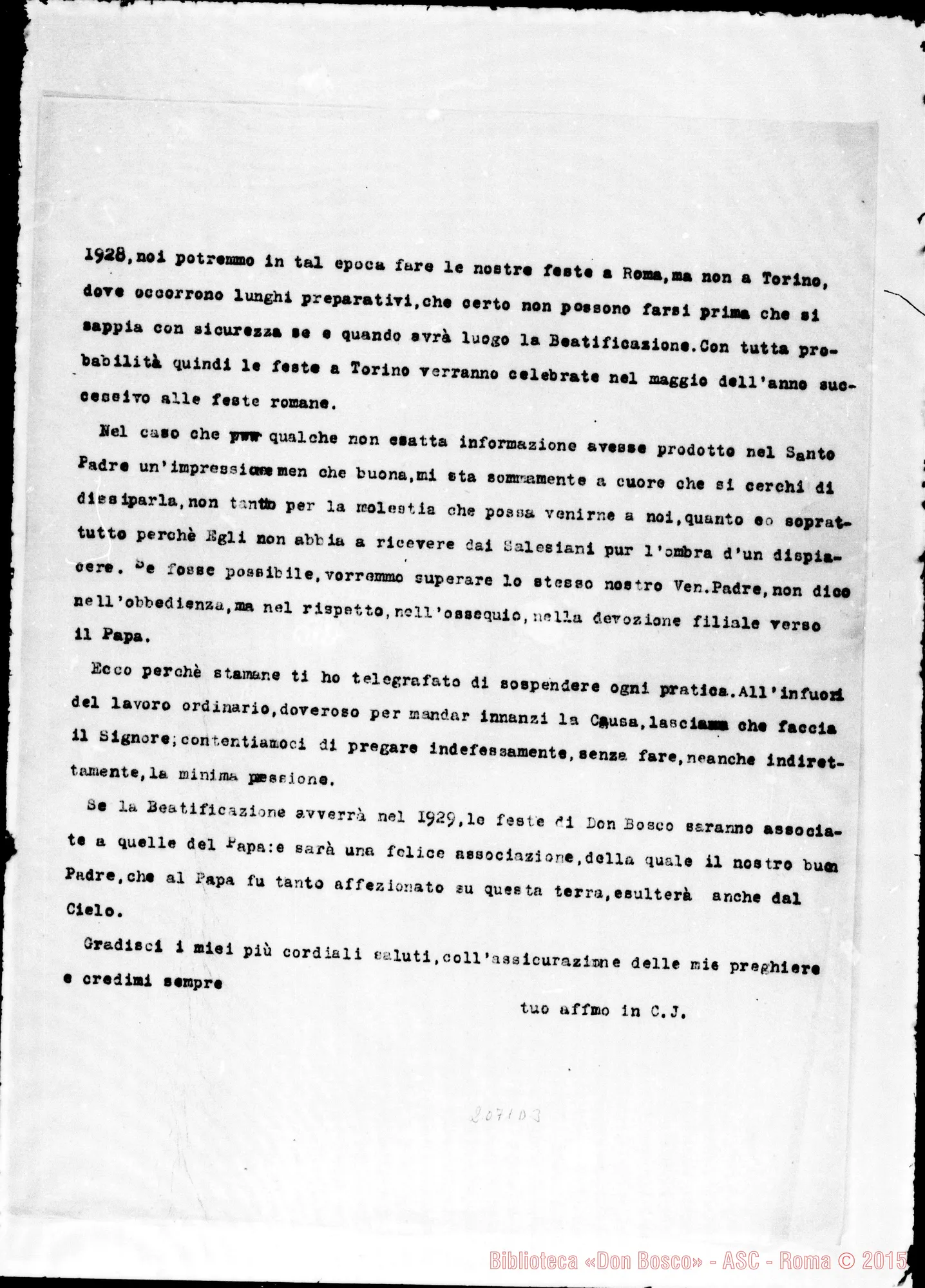 Fotogramma D 3 — A D. Tomasetti. Copia di lettera