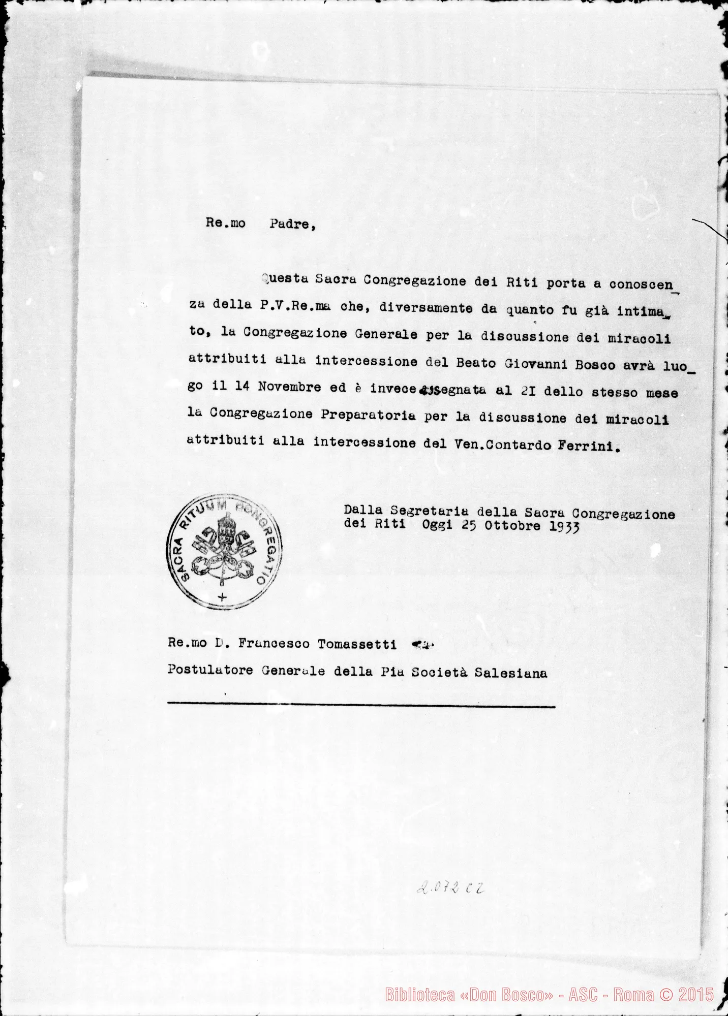Fotogramma C 2 — Citazioni alle sedute per D. Tomasetti (8)