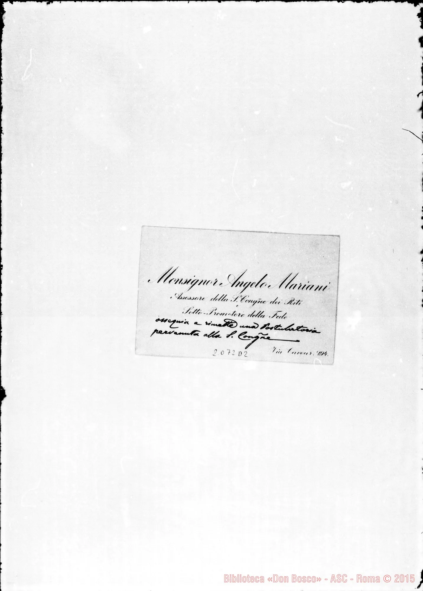 Fotogramma D 2 — Mons. Angelo Mariani, Assessore della Congr. dei Riti