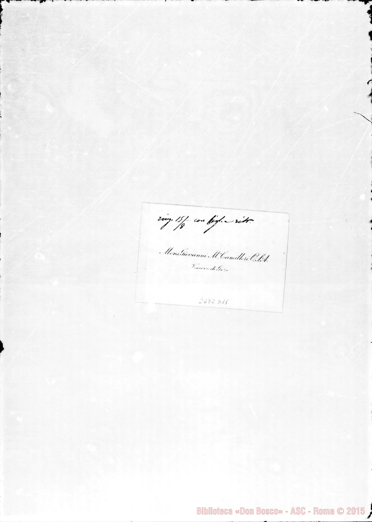 Fotogramma D 11 — Mons. Giovanni Camilleri, vesc. di Gozo