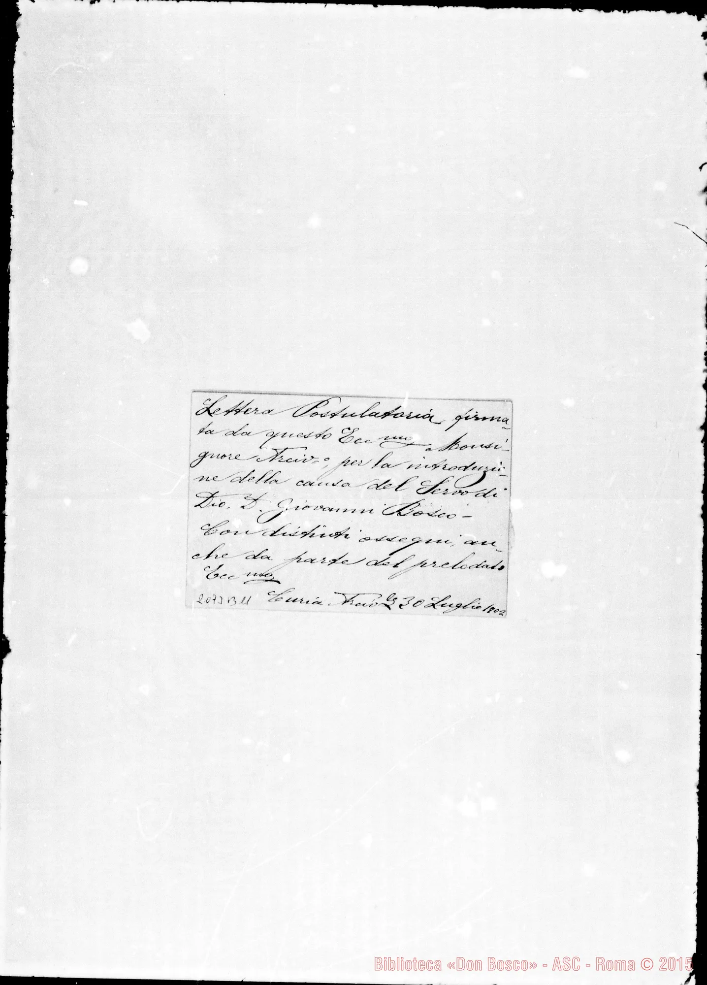 Fotogramma B 11 — Salvatore Arcid. Cantarelli, prò Vicario Generale