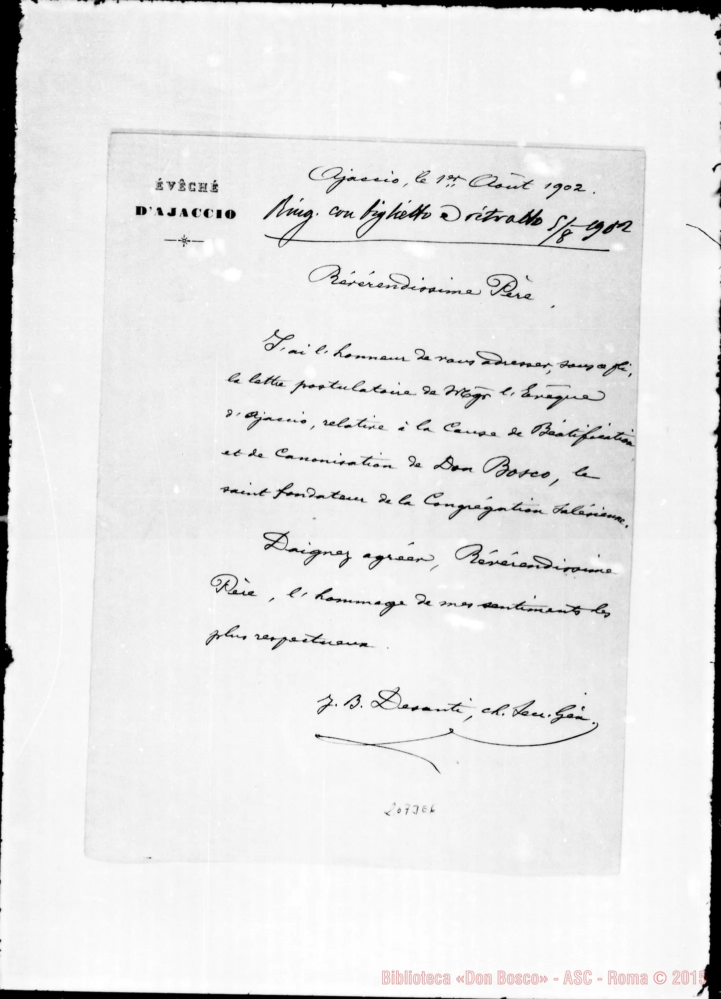 Fotogramma E 6 — Vescovo d’Ajaccio