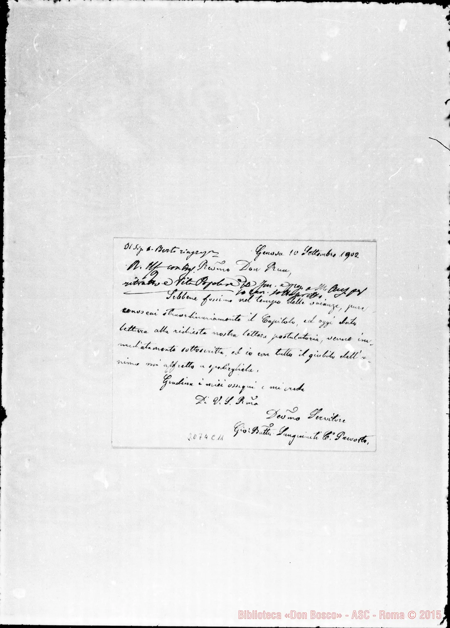 Fotogramma C 11 — Can. Prevosto Giov. Battista L.
