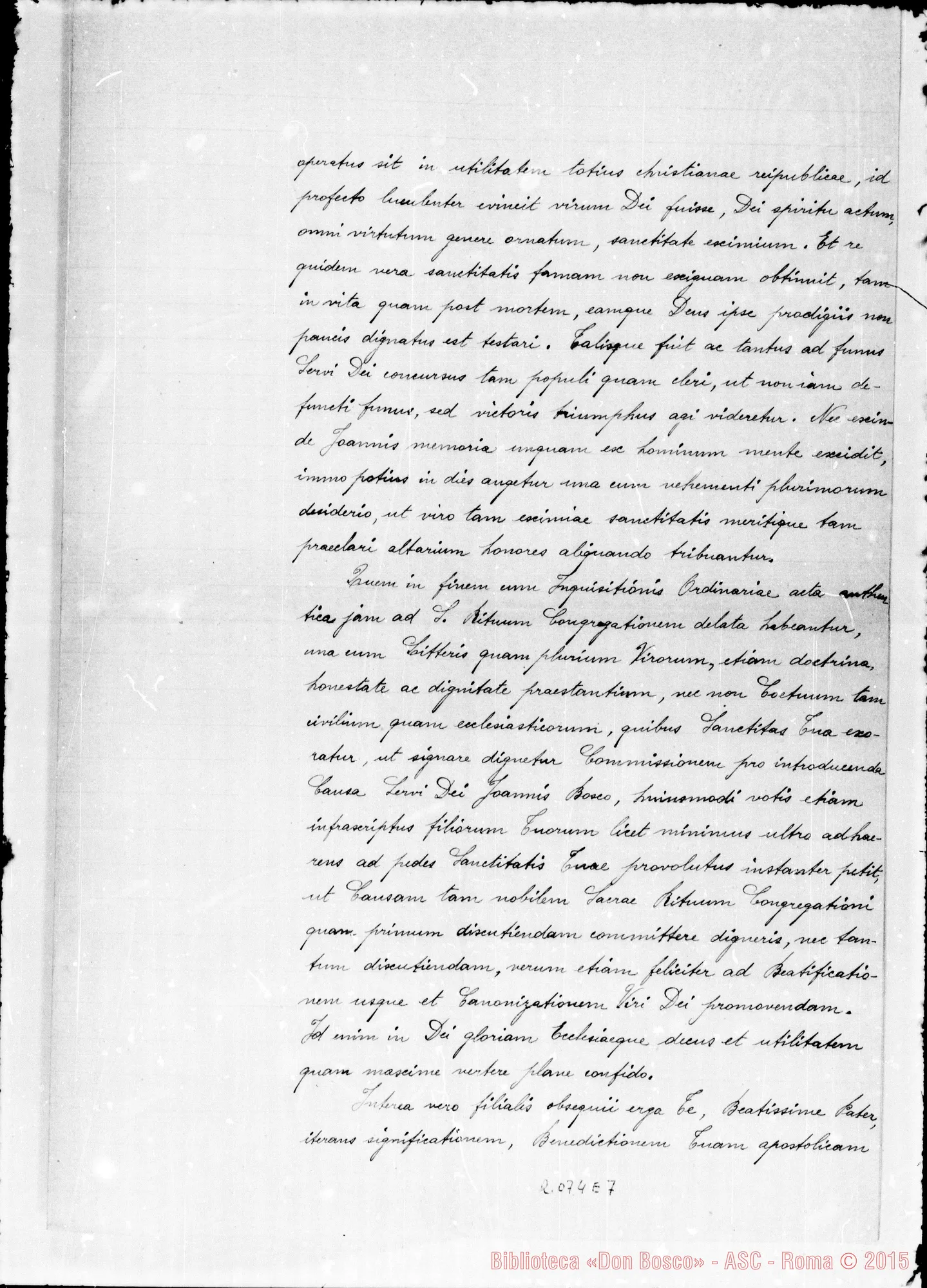 Fotogramma E 7 — Fruhwirth Andreas, Magister Generalis. Copia Lettere riguardanti ms. di D. Bosco chiesti dall’Arcivesc. di Torino