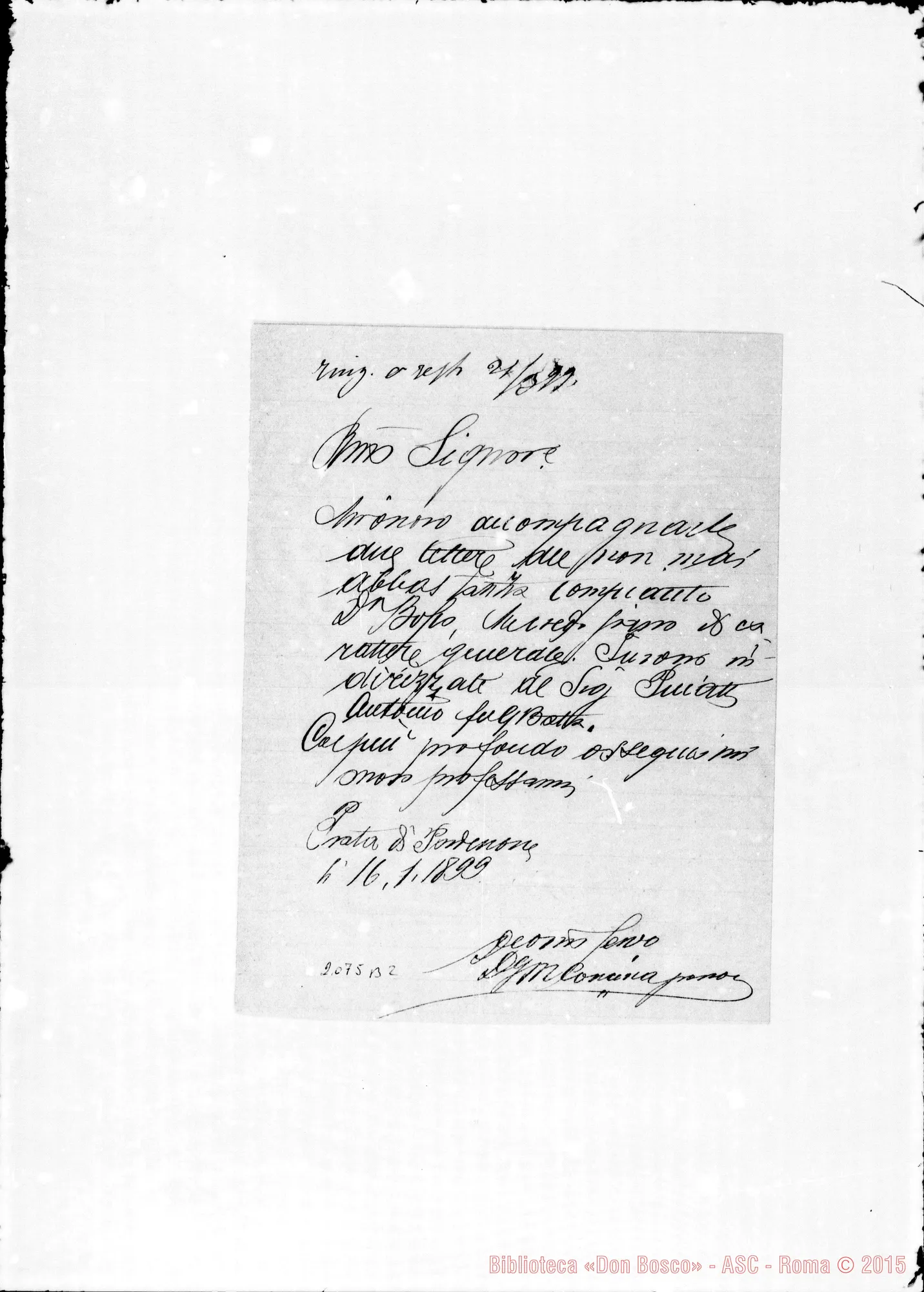 Fotogramma B 2 — N.N.-Molto Rev.do Sig.