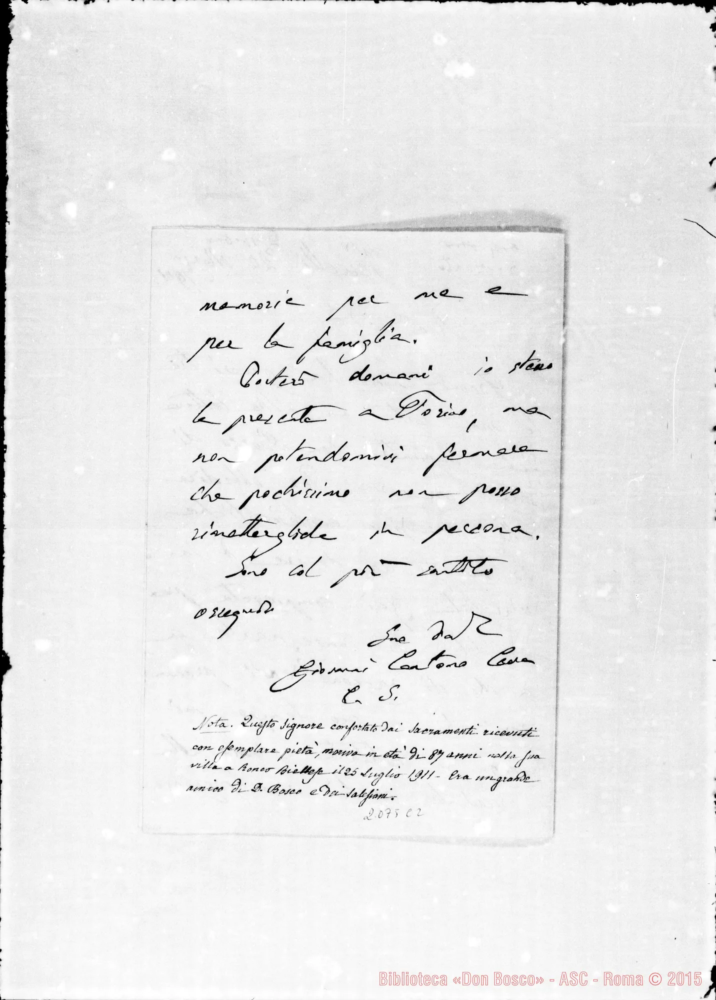 Fotogramma C 2 — Da Vercelli A Rev.do Sig.