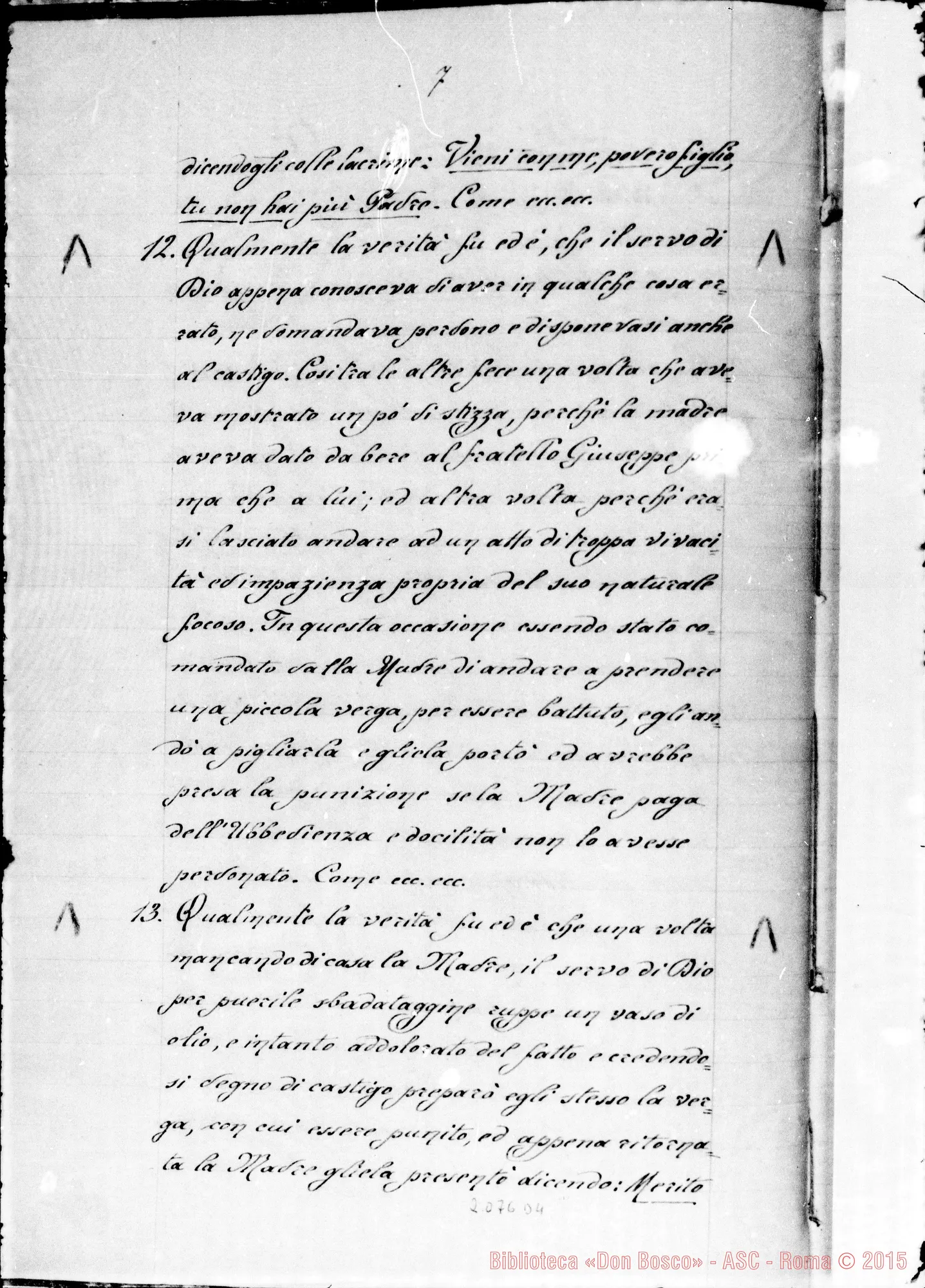 Fotogramma D 4 — Registro ms. di Proposizioni E Articoli su D. Bosco (408 art.)