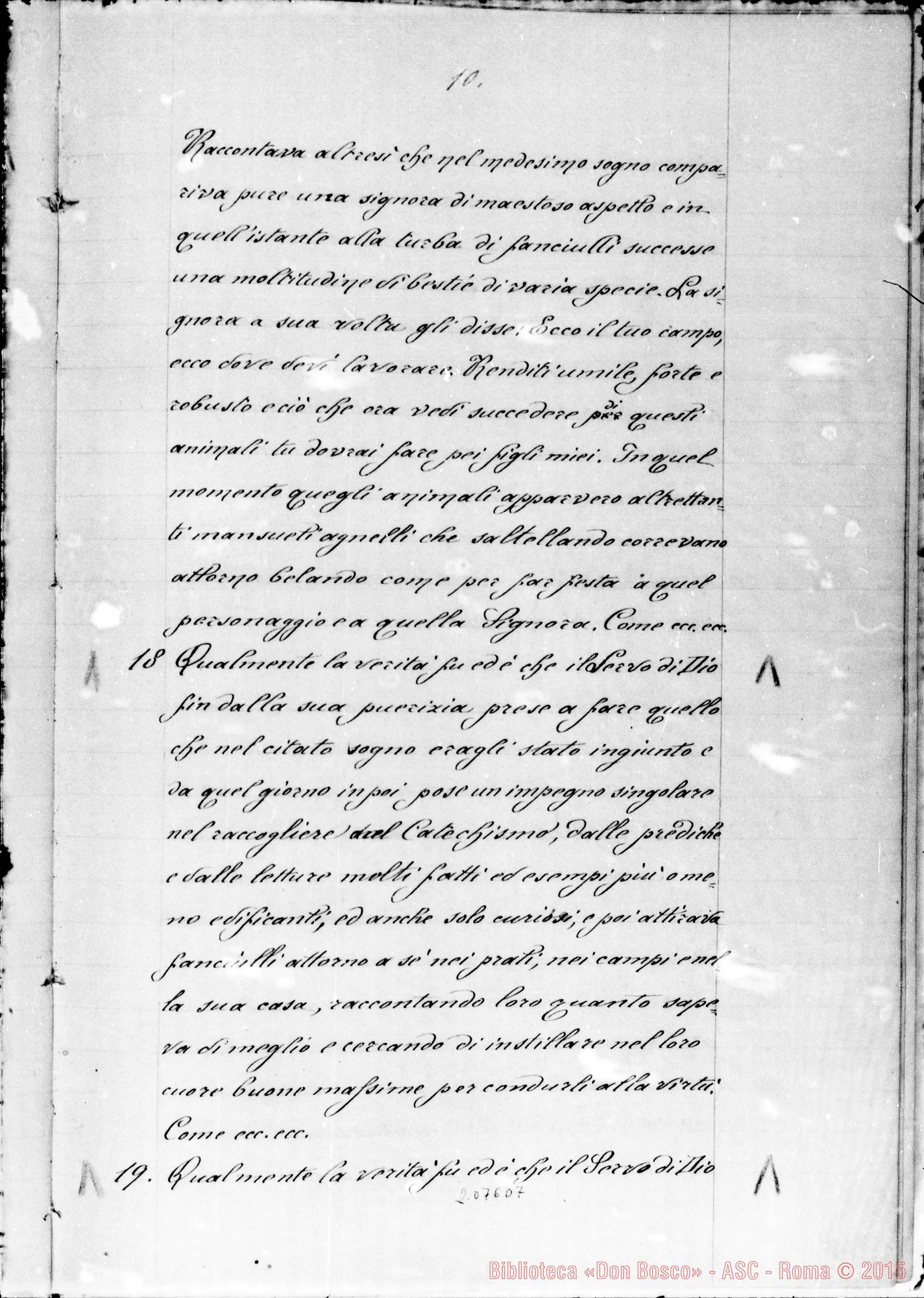 Fotogramma D 7 — Registro ms. di Proposizioni E Articoli su D. Bosco (408 art.)