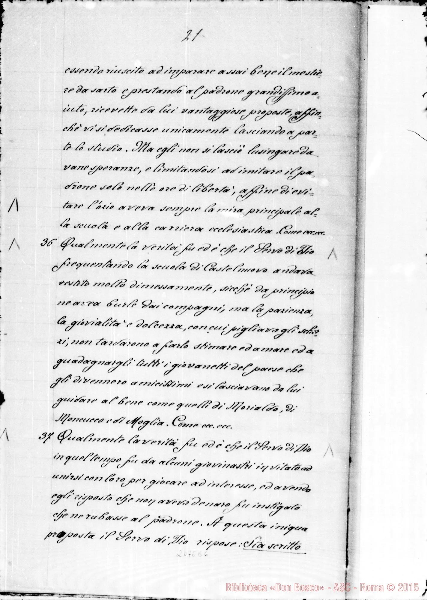 Fotogramma E 6 — Registro ms. di Proposizioni E Articoli su D. Bosco (408 art.)