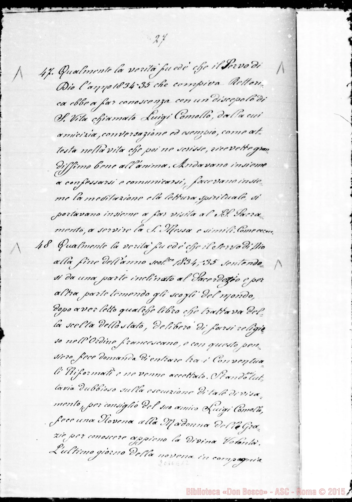 Fotogramma E 12 — Registro ms. di Proposizioni E Articoli su D. Bosco (408 art.)