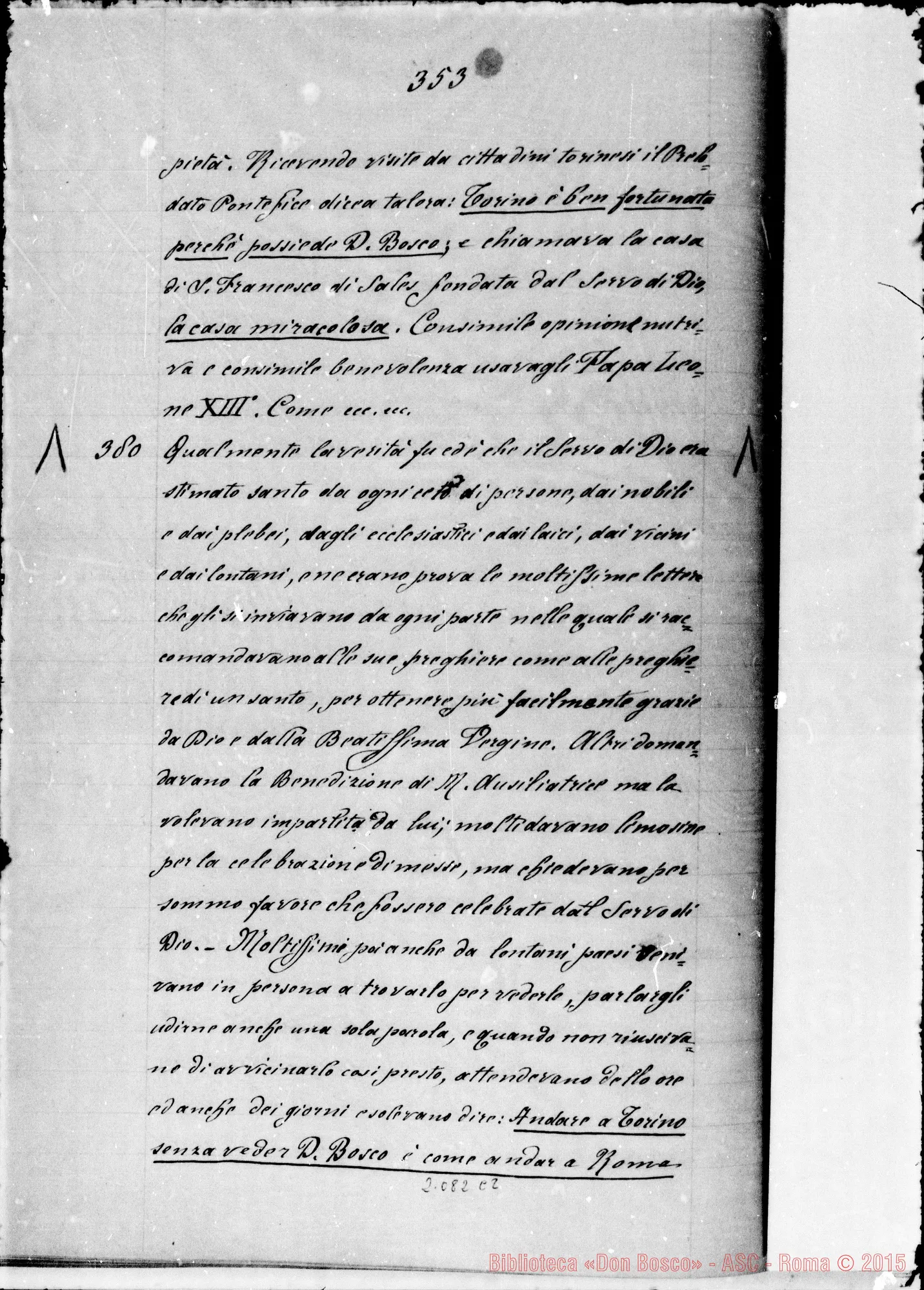 Fotogramma C 2 — Registro ms. di Proposizioni E Articoli su D. Bosco (408 art.)