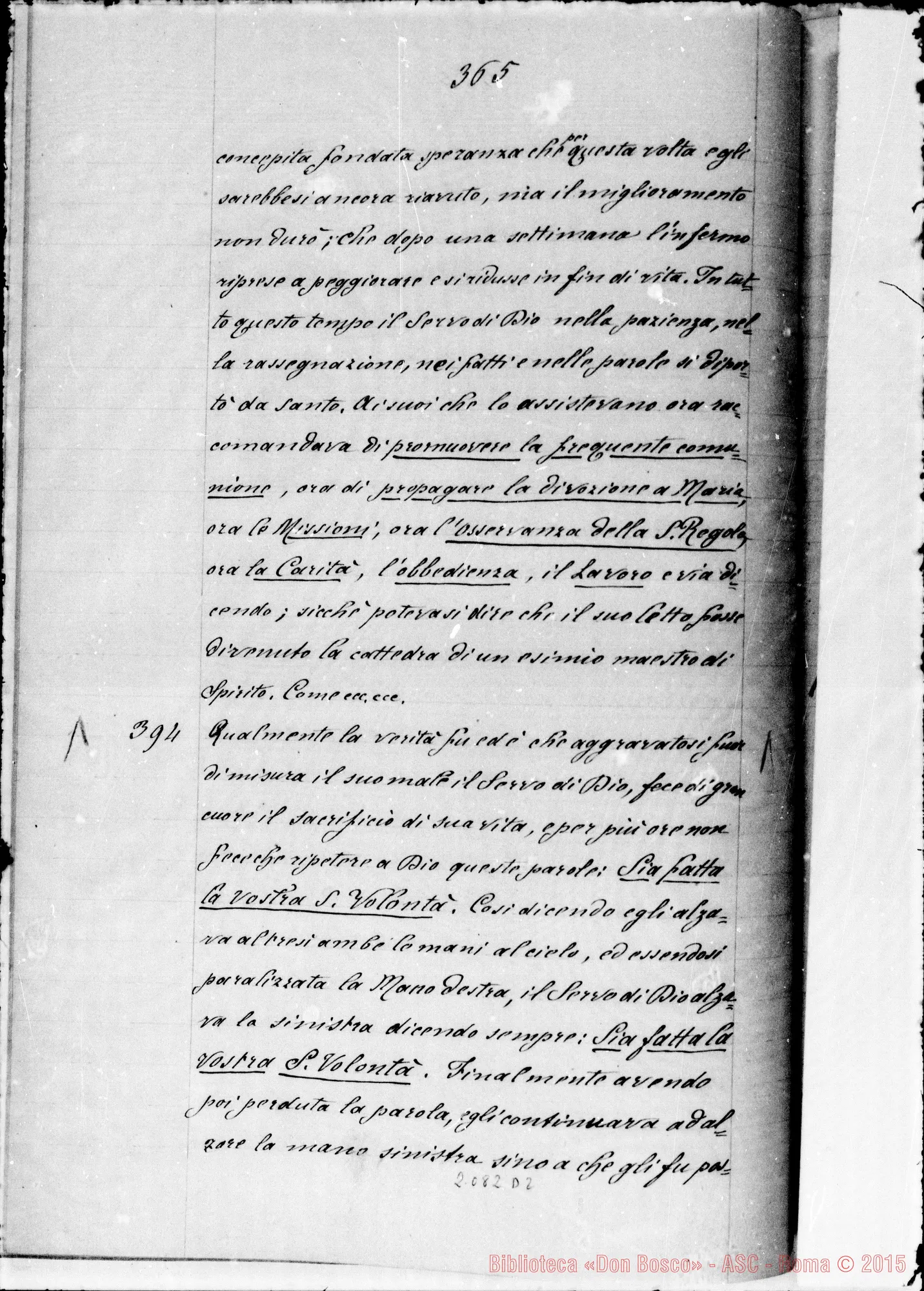 Fotogramma D 2 — Registro ms. di Proposizioni E Articoli su D. Bosco (408 art.)