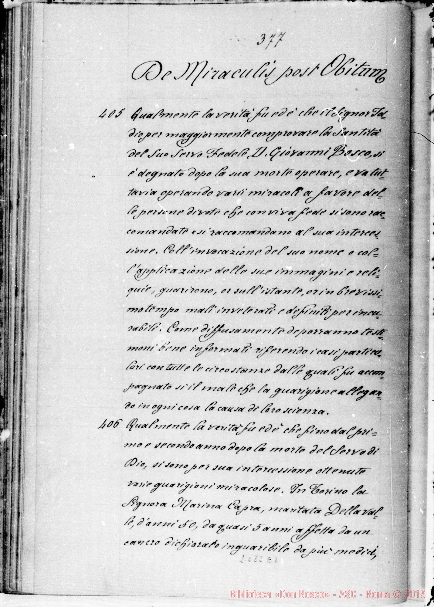 Fotogramma E 2 — Registro ms. di Proposizioni E Articoli su D. Bosco (408 art.)