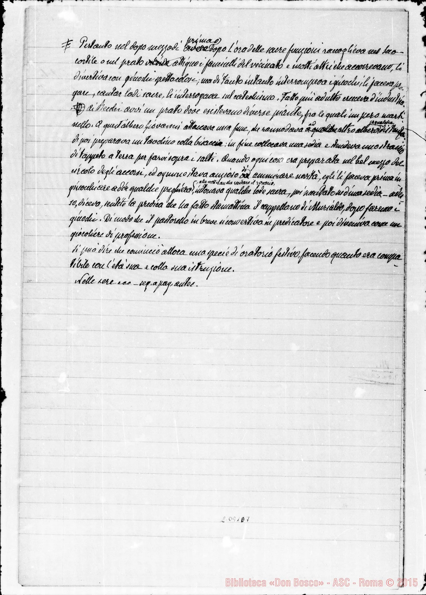 Fotogramma D 7 — Appunti ms.: Principali date della vita di D. Bosco