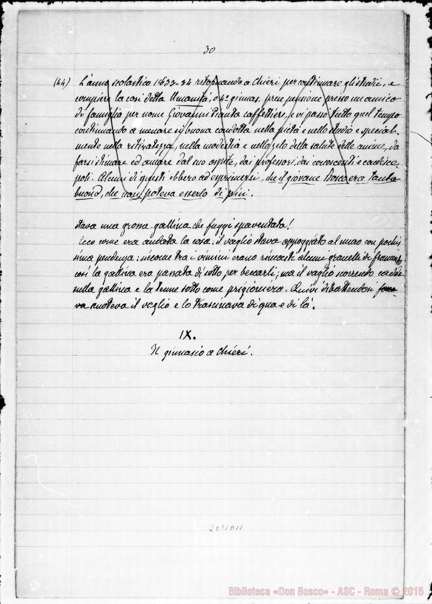 Fotogramma D 11 — Appunti ms.: Principali date della vita di D. Bosco