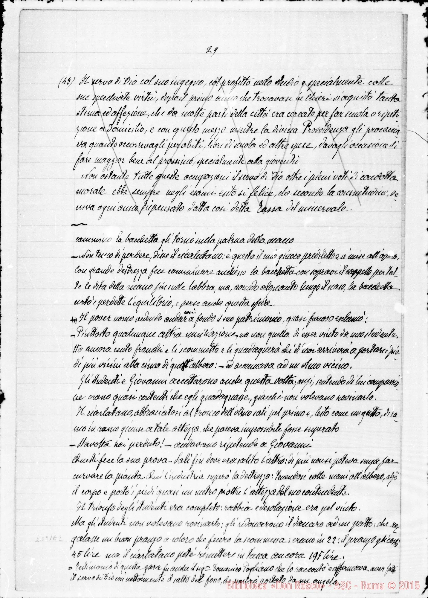 Fotogramma E 2 — Appunti ms.: Principali date della vita di D. Bosco