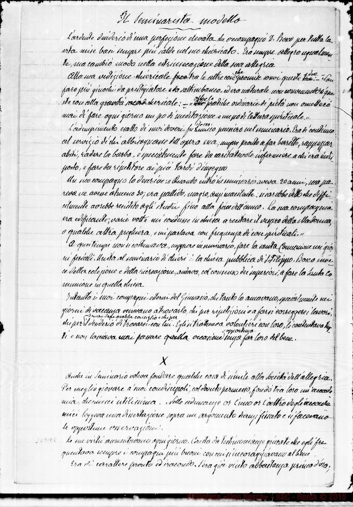 Fotogramma E 8 — Appunti ms.: Principali date della vita di D. Bosco