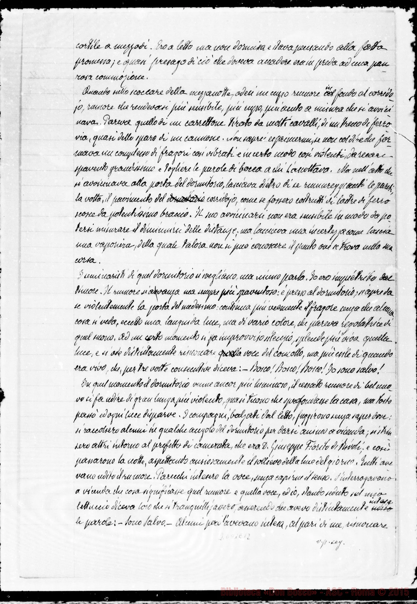 Fotogramma E 12 — Appunti ms.: Principali date della vita di D. Bosco