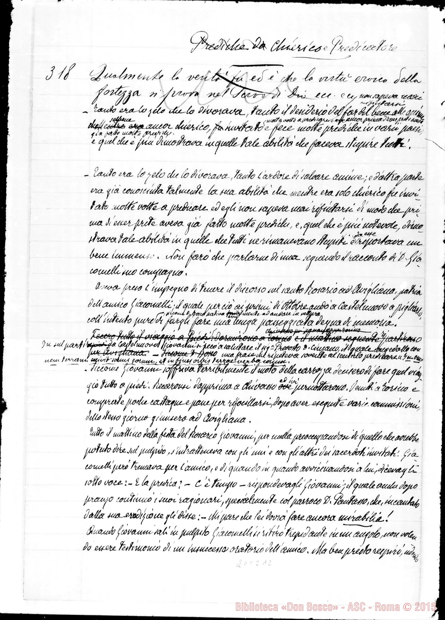 Fotogramma A 2 — Appunti ms.: Principali date della vita di D. Bosco