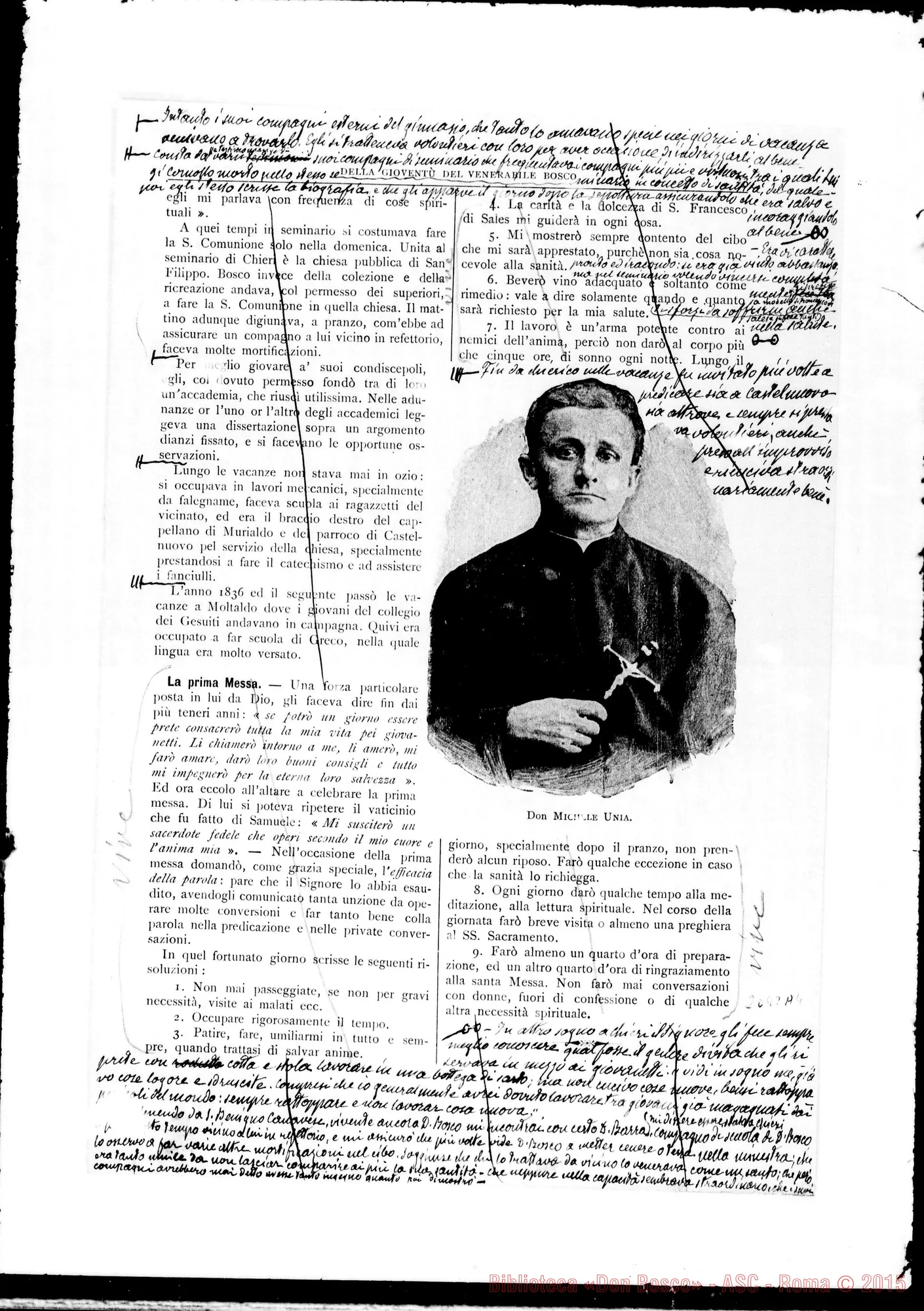 Fotogramma A 4 — Appunti ms.: Principali date della vita di D. Bosco