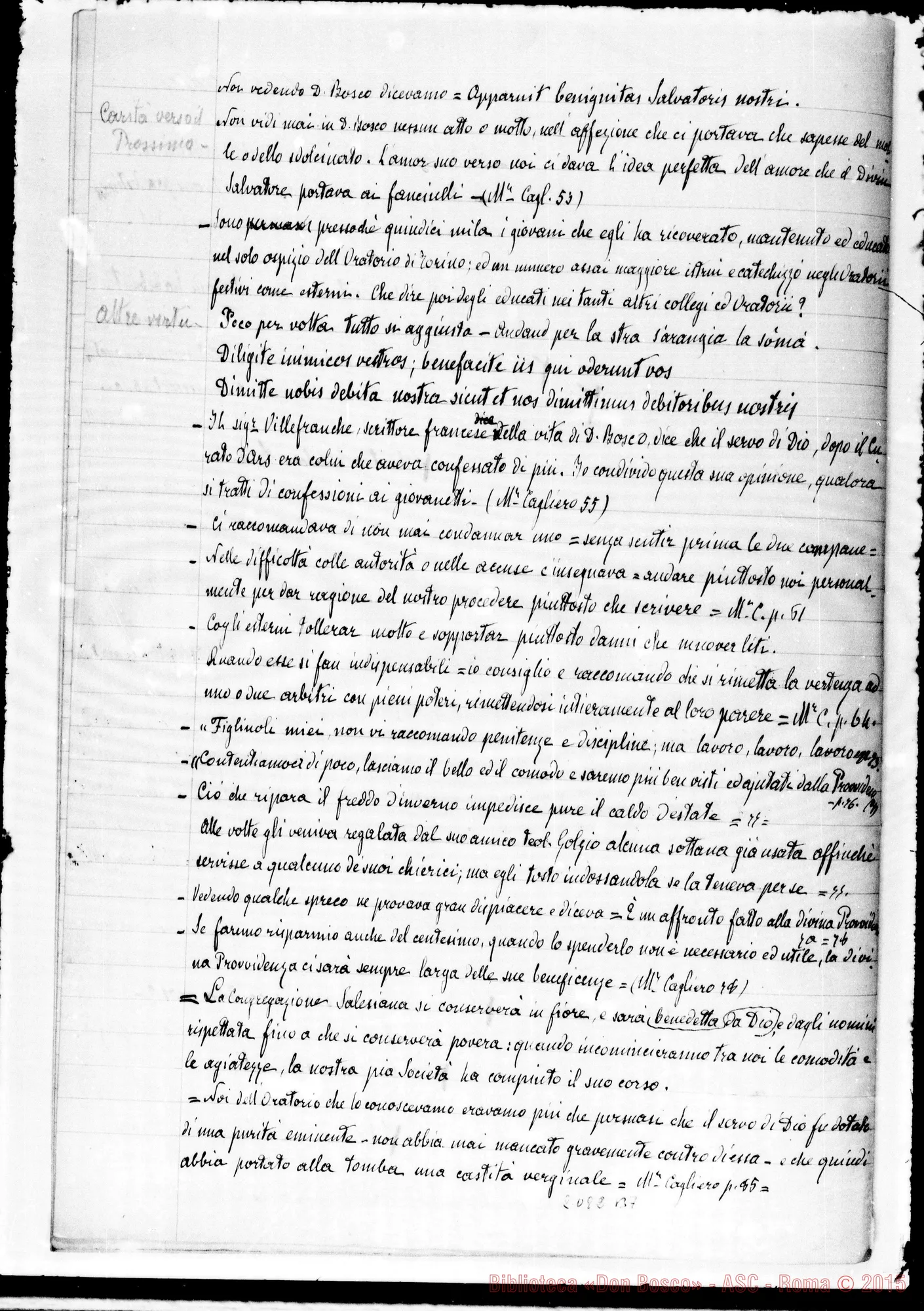 Fotogramma B 7 — Appunti ms.: Detti E fatti ricavati dalla vita di D. Bosco