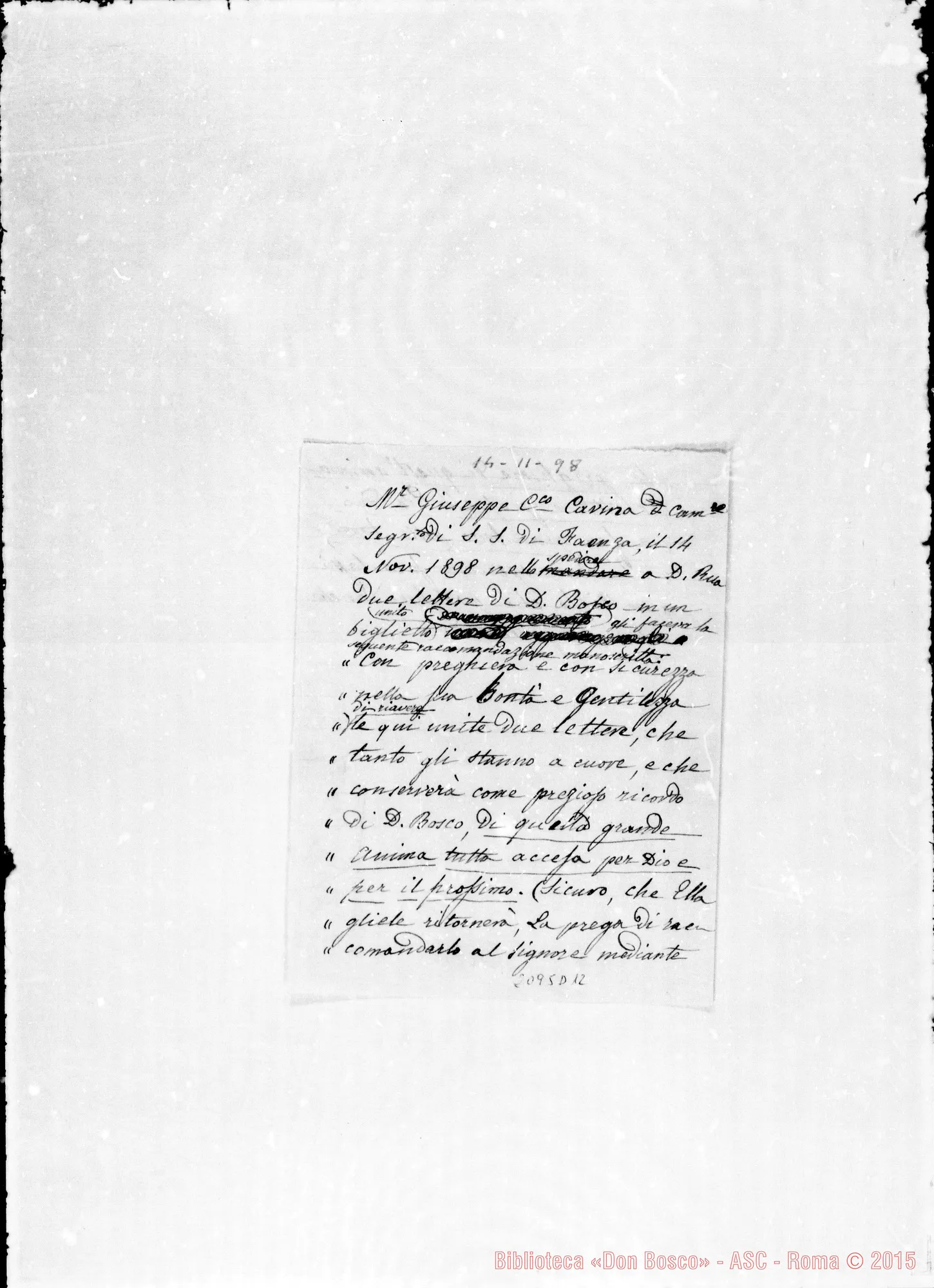 Fotogramma D 12 — Can. Cavina. Copia