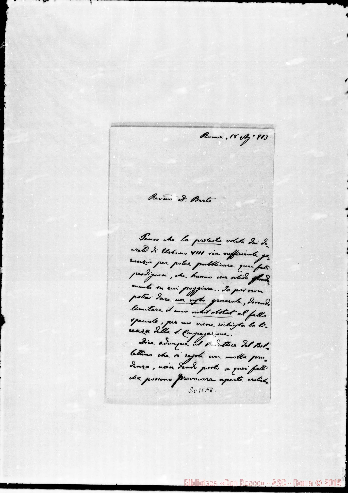 Fotogramma A 8 — Mons. Mariani-D. Berto