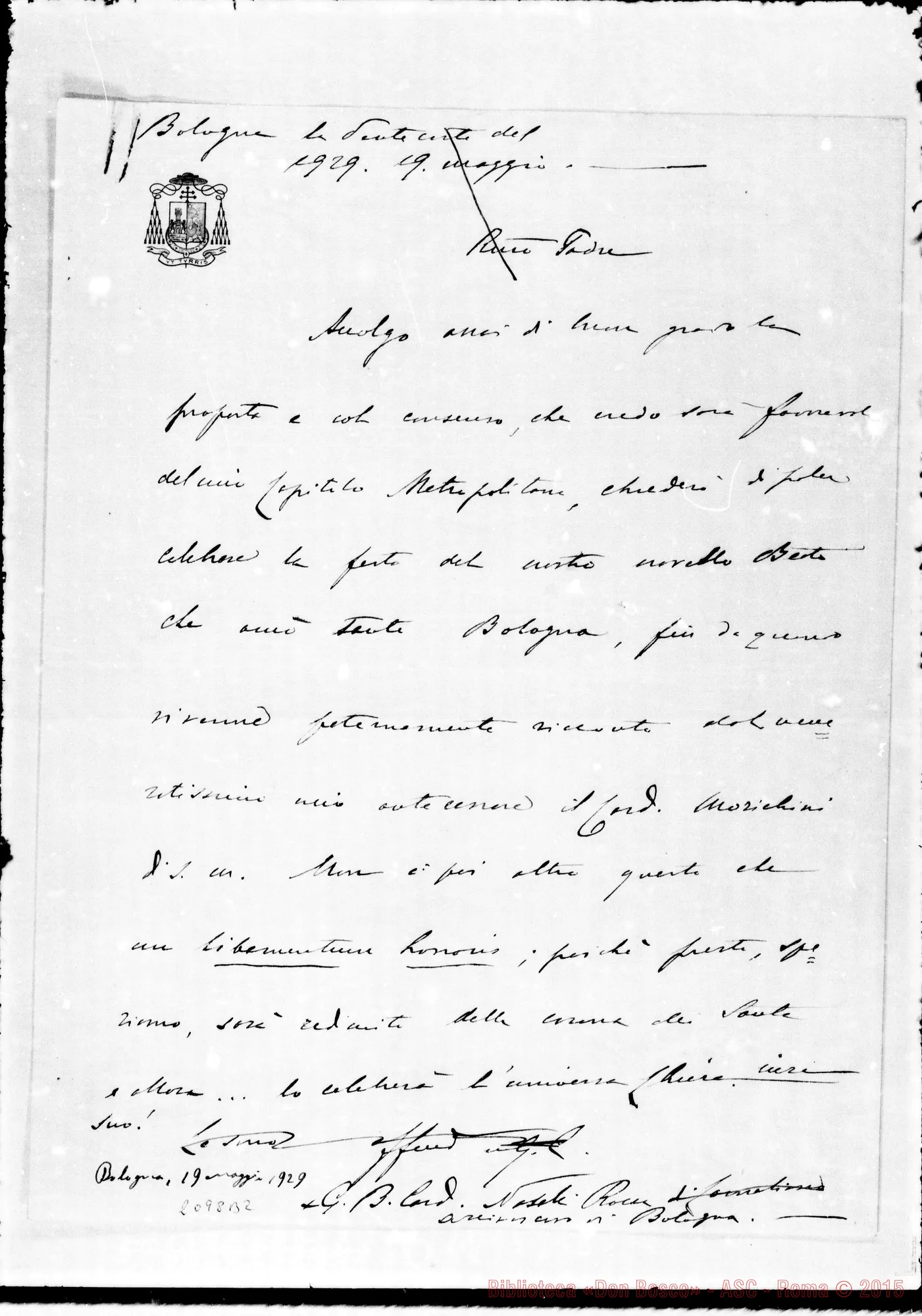 Fotogramma B 2 — Arcivesc. di Boiogna-Rev.mo Padre
