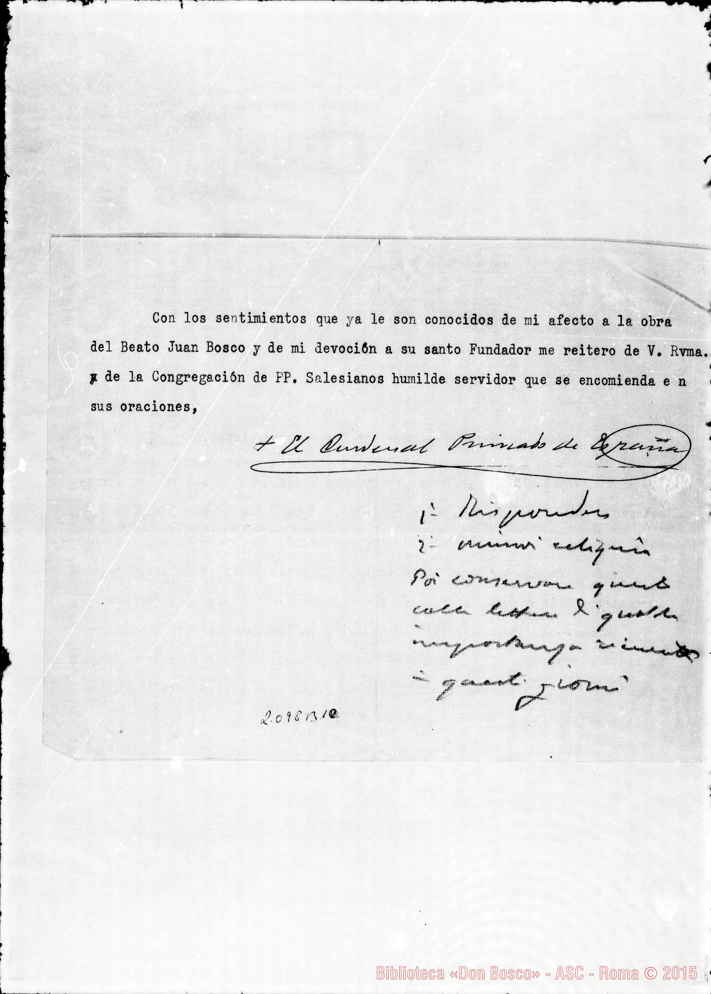 Fotogramma B 10 — Card. Primado, Arcivesc. di Toledo-Padre General