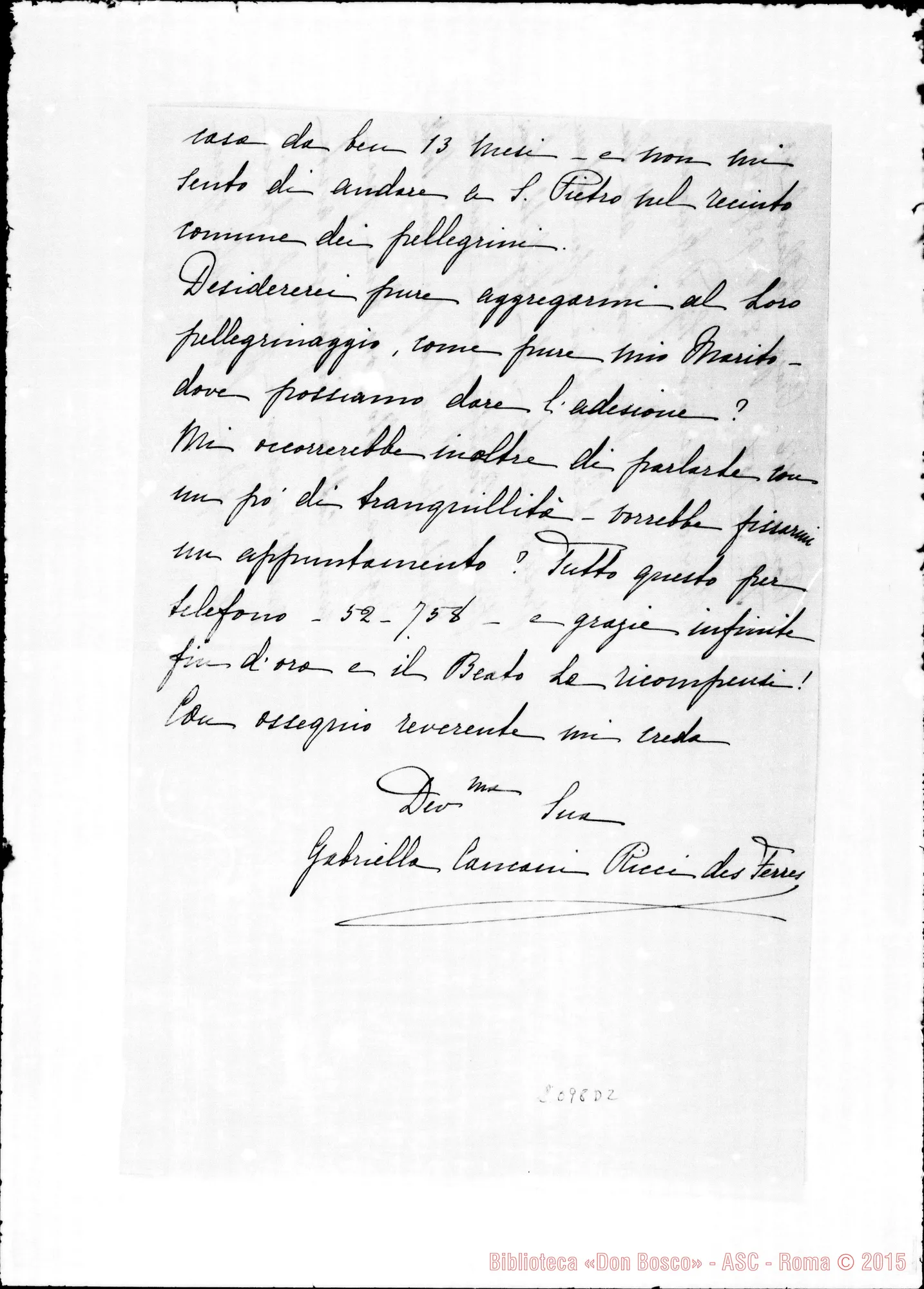 Fotogramma D 2 — Gabriella Cancani Ricci Des Ferres-D. Gusmano