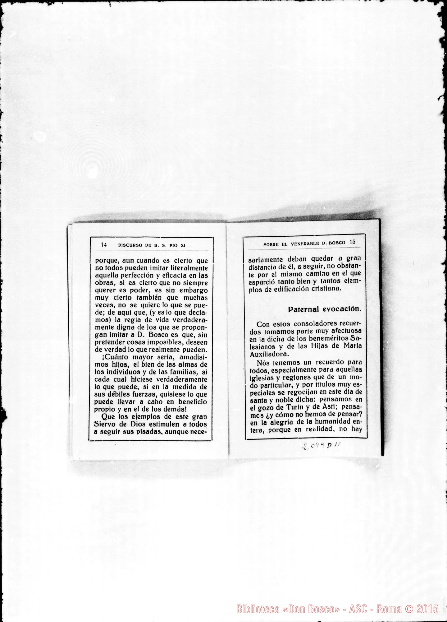Fotogramma D 11 — Discorso in lingua spagnola. Stampato
