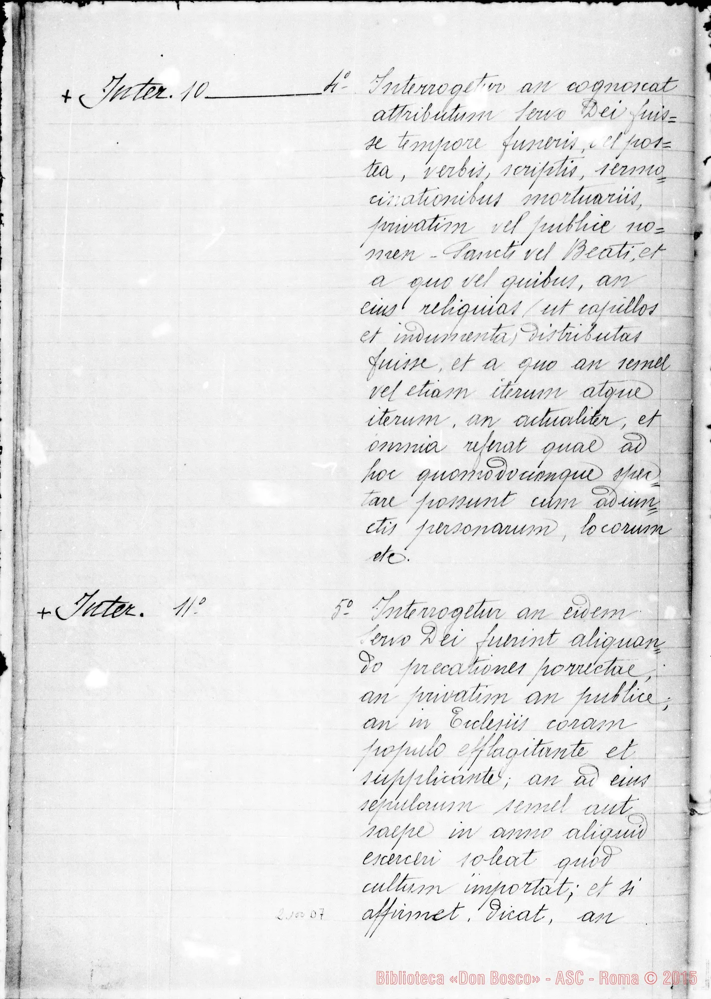 Fotogramma D 7 — Interrogatoria specialia facienda… Ms.