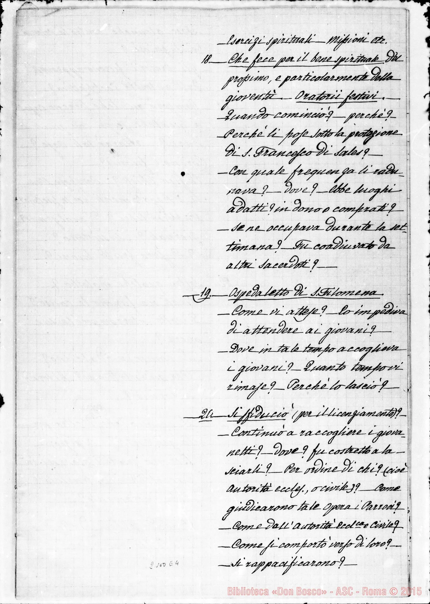 Fotogramma E 4 — Interrogatorii dal N. 11 al 84… per il processo Apostolico