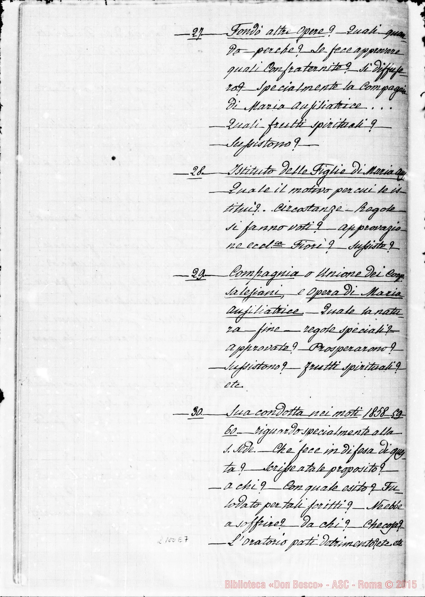 Fotogramma E 7 — Interrogatorii dal N. 11 al 84… per il processo Apostolico