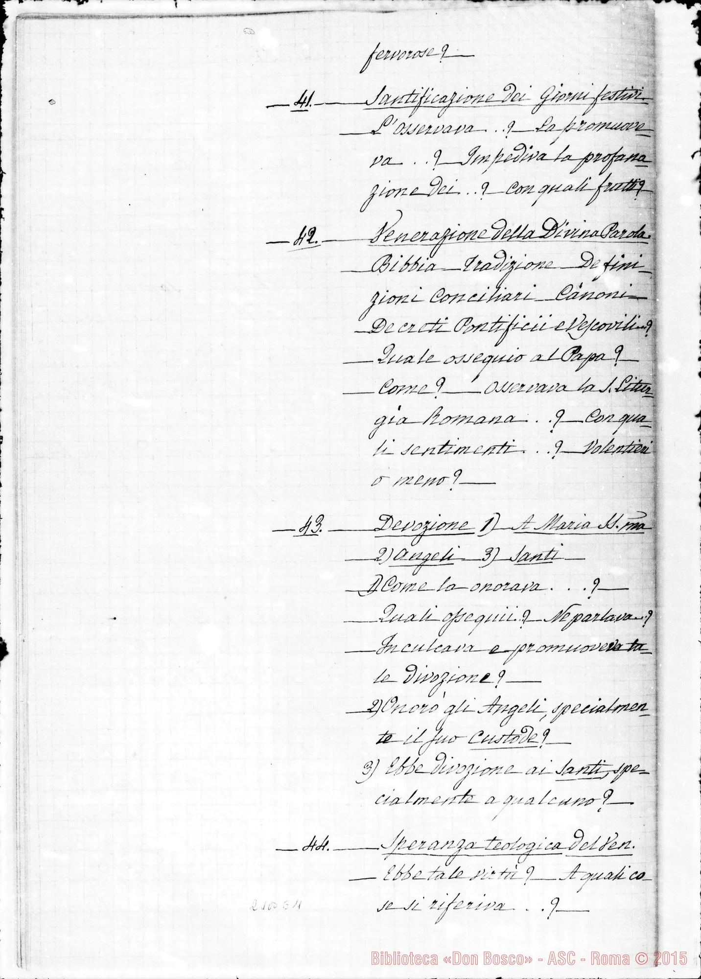 Fotogramma E 11 — Interrogatorii dal N. 11 al 84… per il processo Apostolico